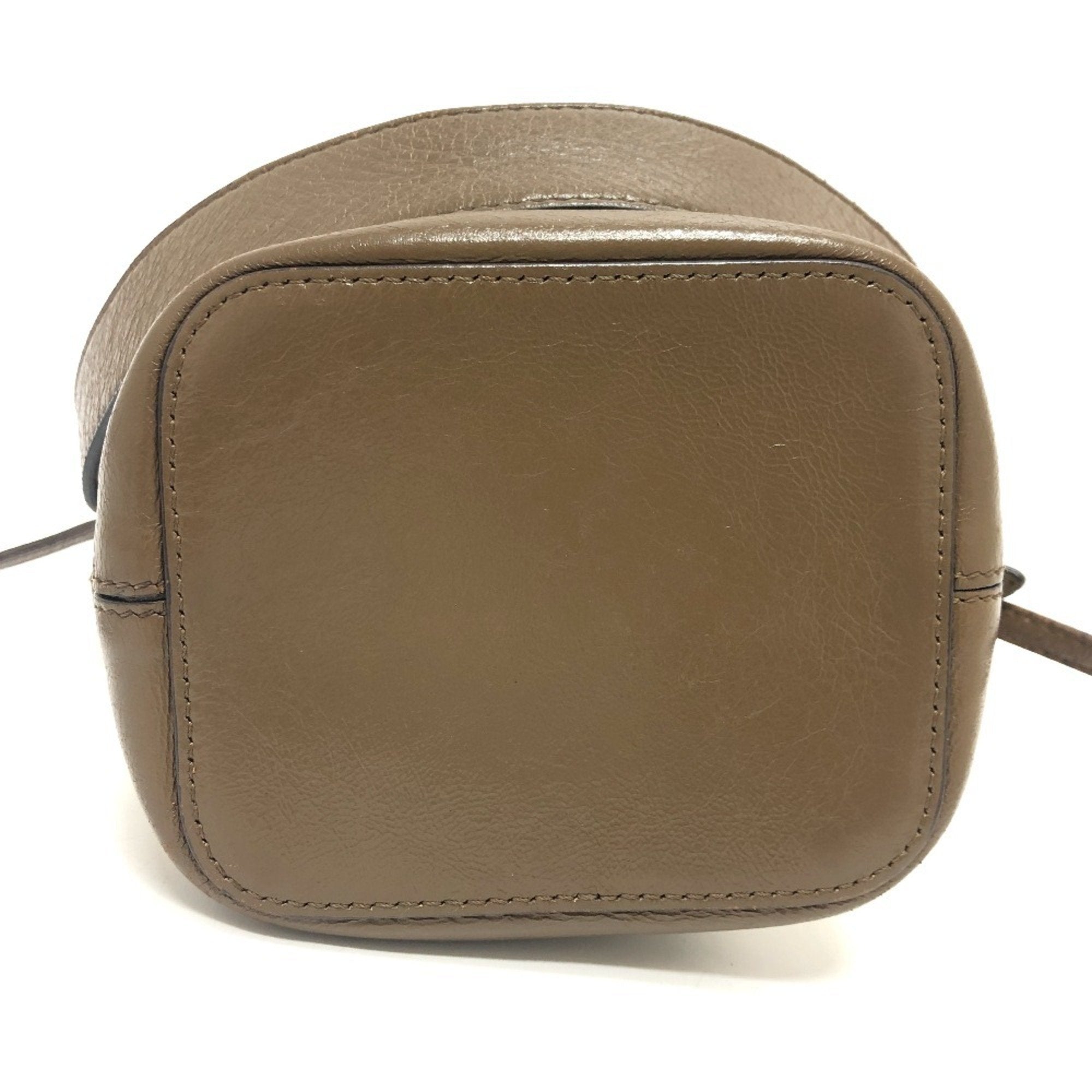 Fendi Brown White Leather Shoulder Bag (Pre-Owned)