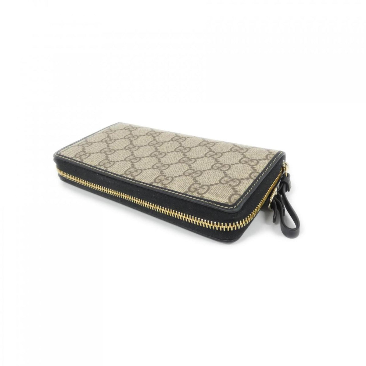 Gucci Beige Black Gg Canvas Long Wallet (Bi-Fold) (Pre-Owned)