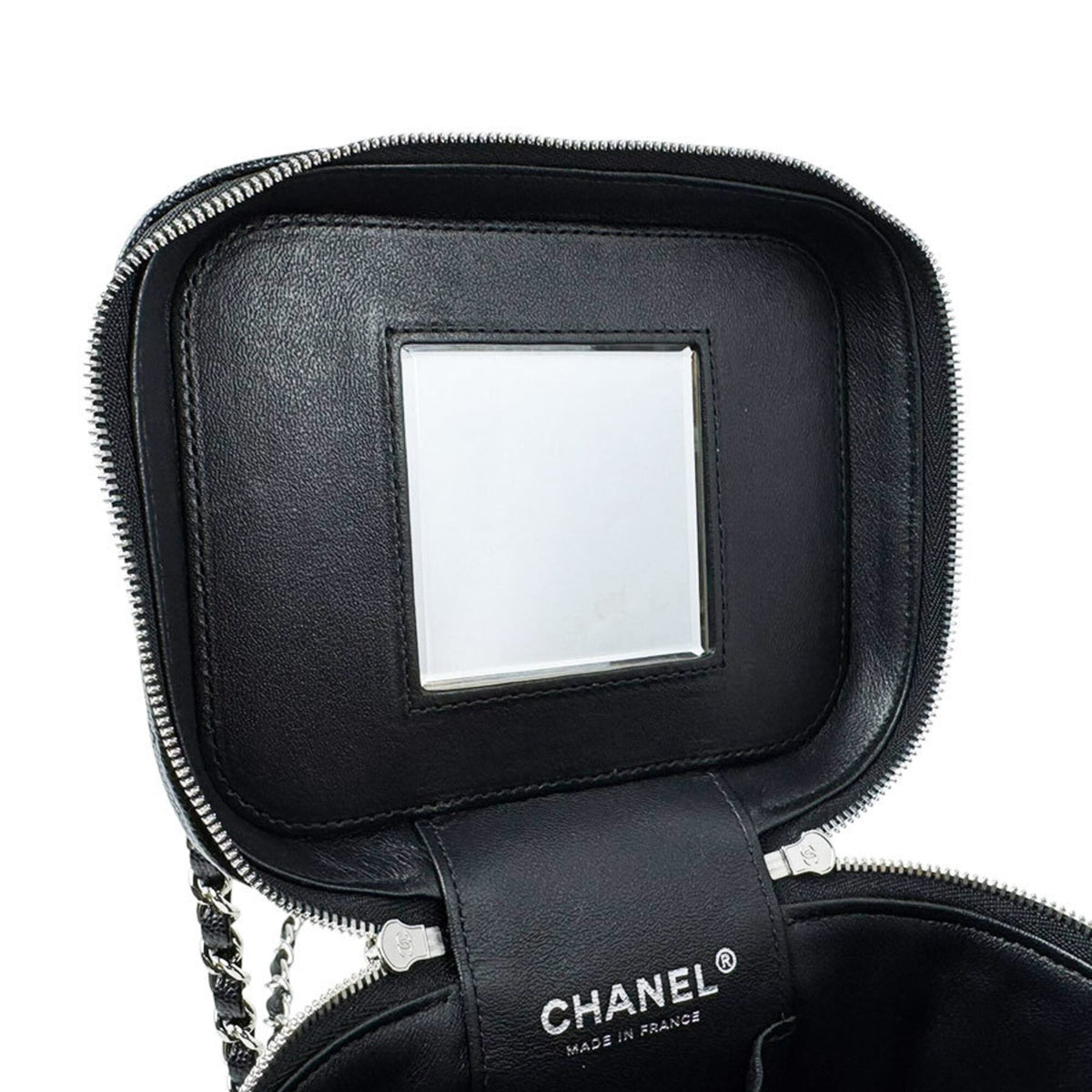 Chanel Black Grained Calfskin Shoulder Bag Vanity Bag (Pre-Owned)