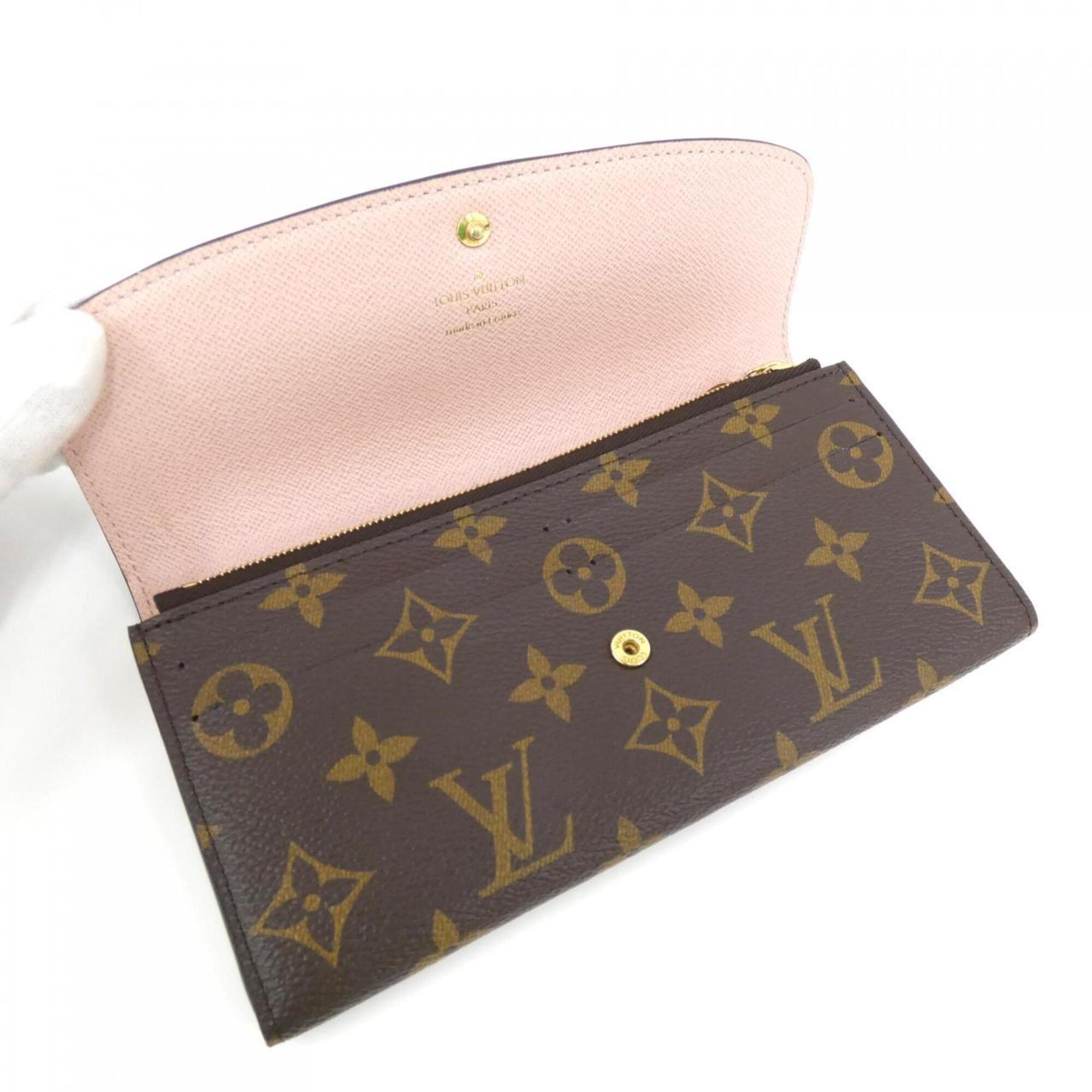 Louis Vuitton Brown Coated Canvas Long Wallet (Bi-Fold) (Pre-Owned)