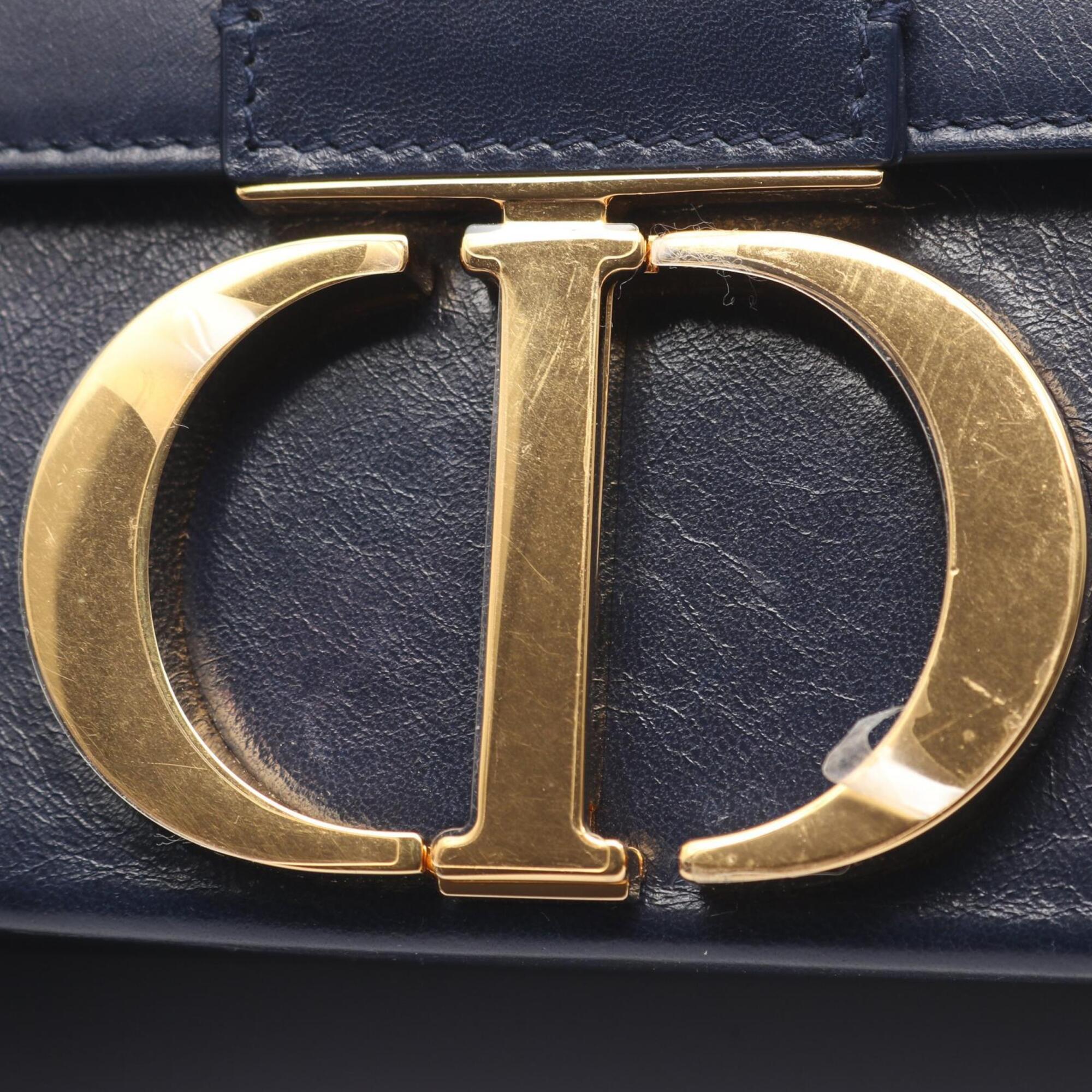 Christian Dior Navy Leather Handbag Shoulder Bag (Pre-Owned)