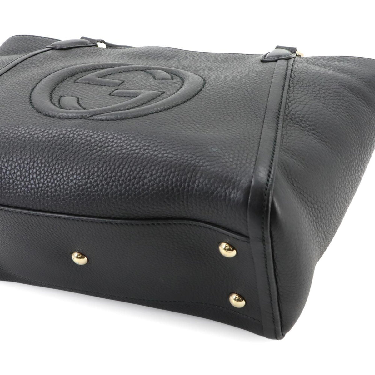 Gucci Soho Black Leather Handbag Shoulder Bag Tote Bag (Pre-Owned)