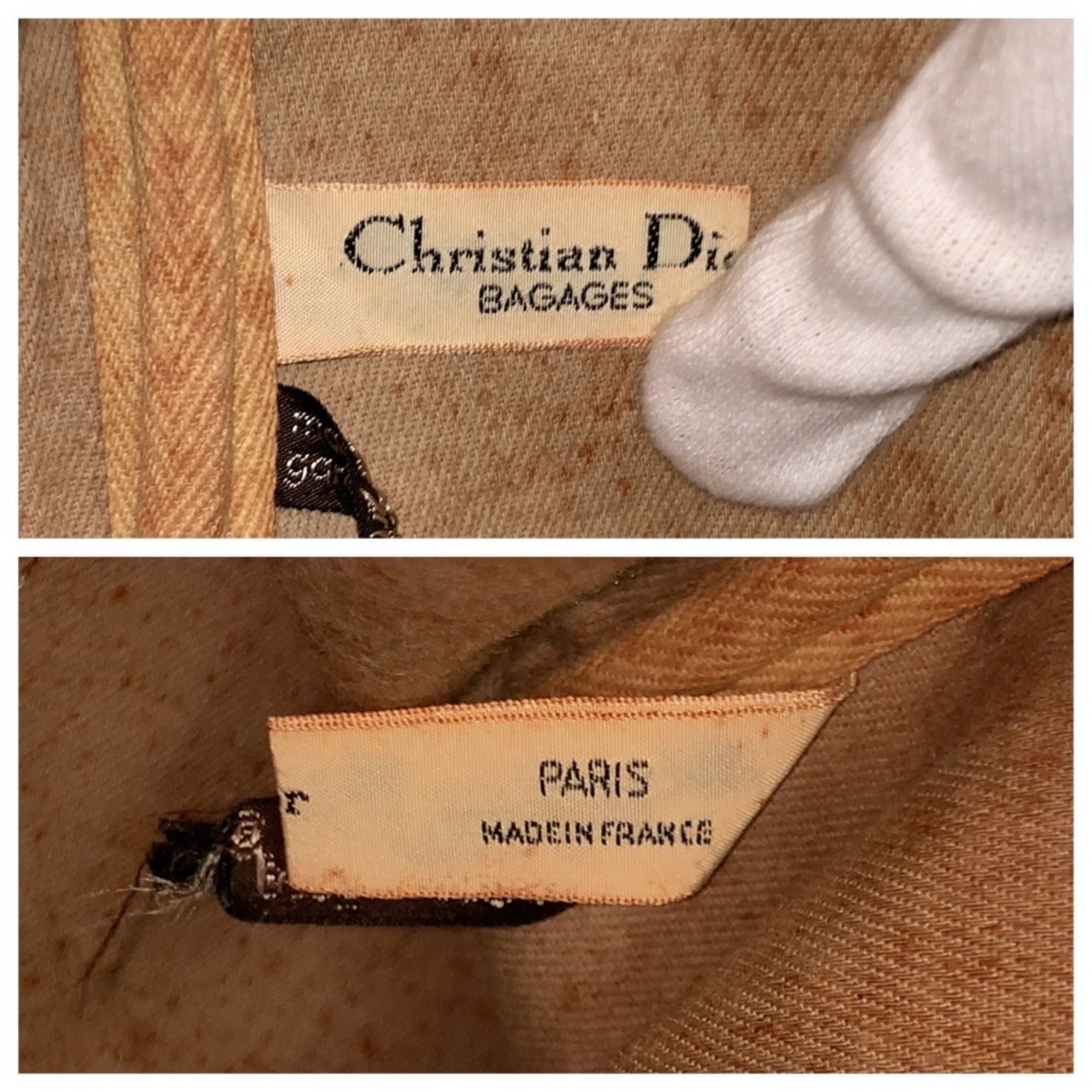 Christian Dior Navy Canvas Leather Boston Bag Handbag (Pre-Owned)