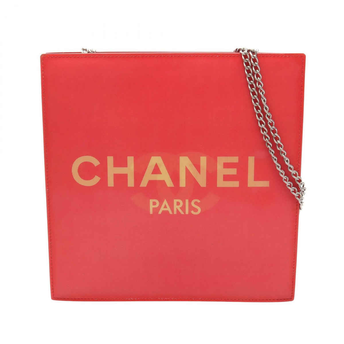 Chanel Red Color Fabric Handbag Shoulder Bag (Pre-Owned)