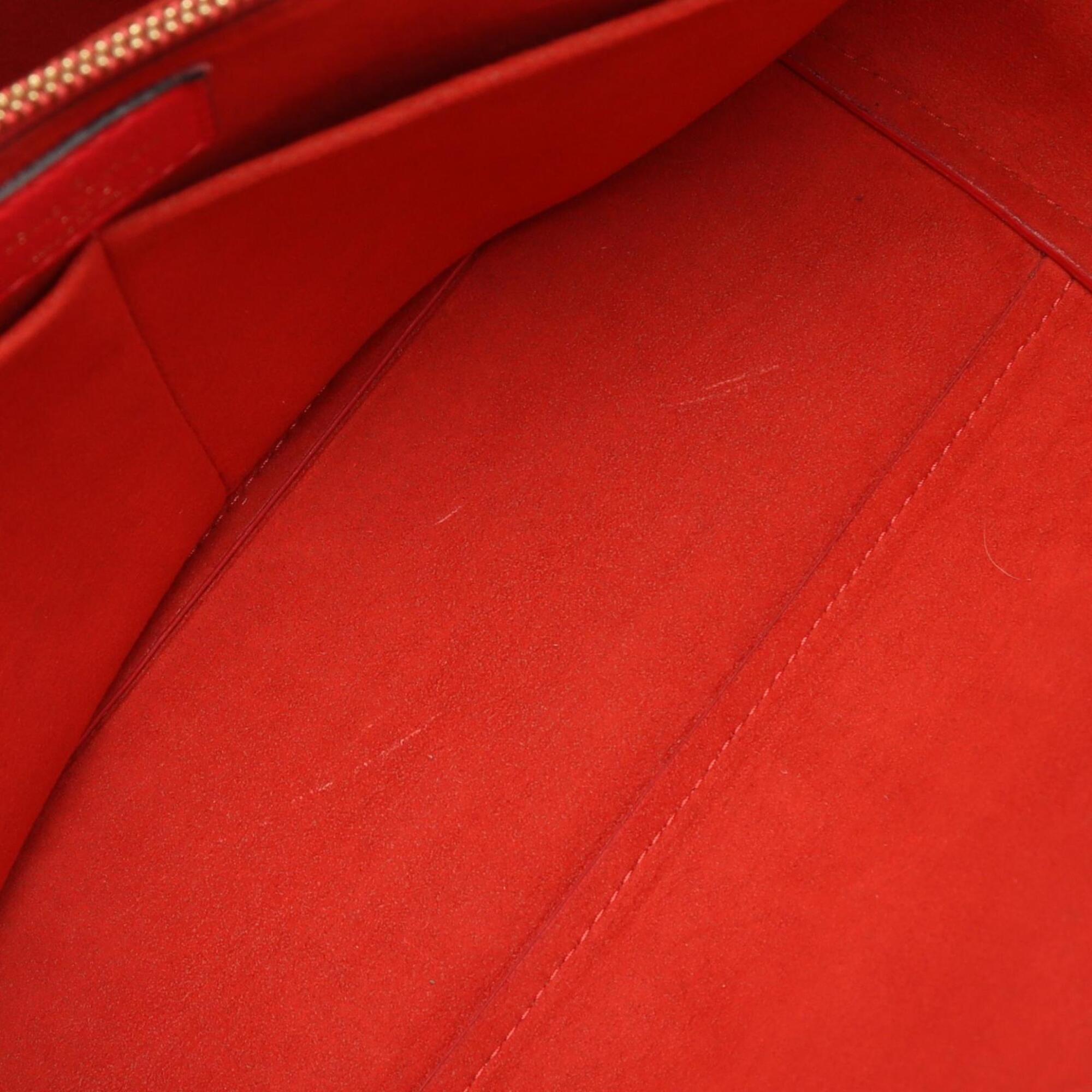 Louis Vuitton Brown Monogram Red Color Coated Canvas Leather Handbag Tote Bag (Pre-Owned)