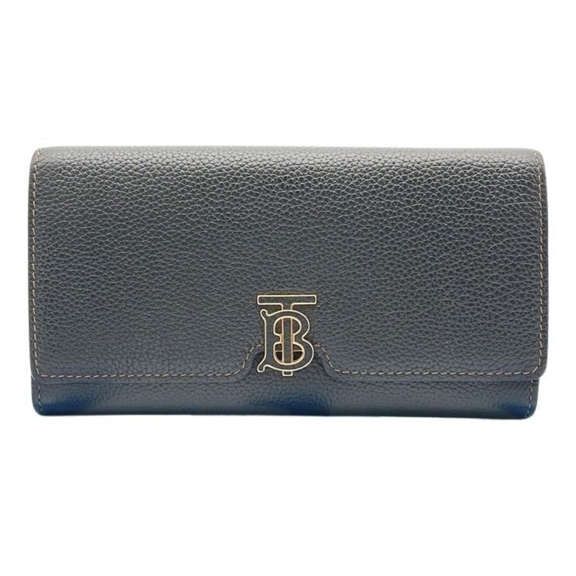 Burberry Black Leather Long Wallet (Bi-Fold) (Pre-Owned)