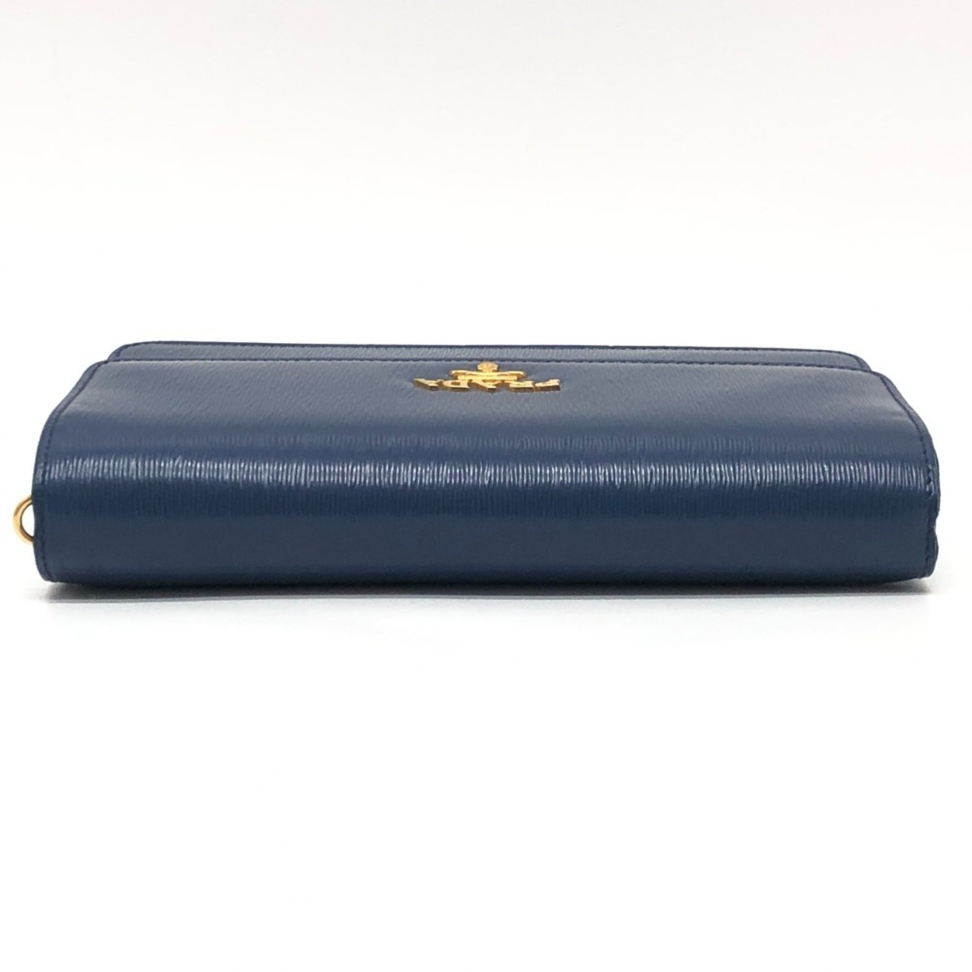 Prada Blue Leather Chain/Shoulder Wallet (Pre-Owned)