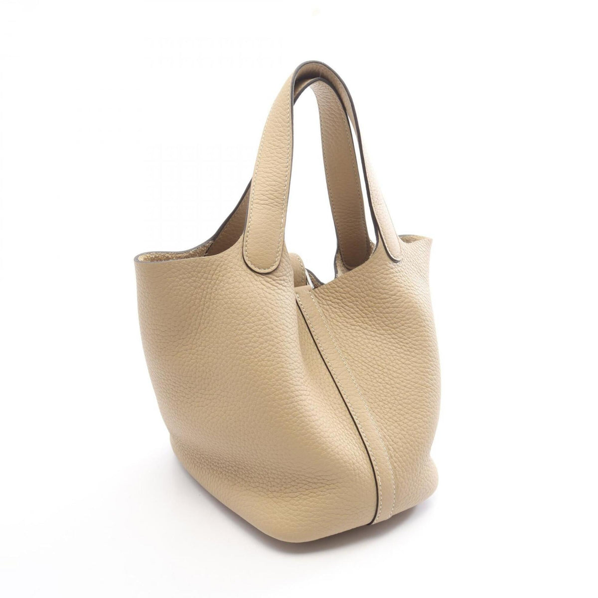 Hermes Beige Taurillon Clemence Leather Handbag (Pre-Owned)