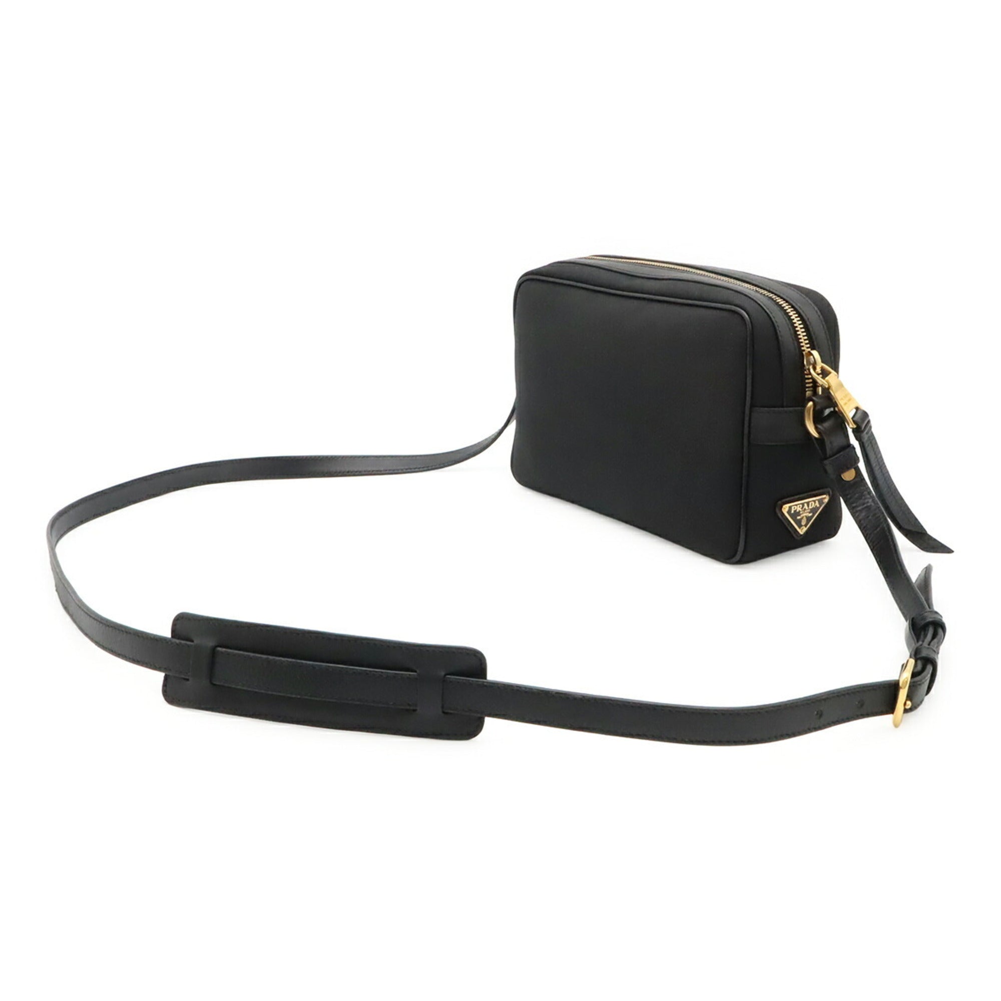 Prada Black Nero Canvas Leather Shoulder Bag (Pre-Owned)