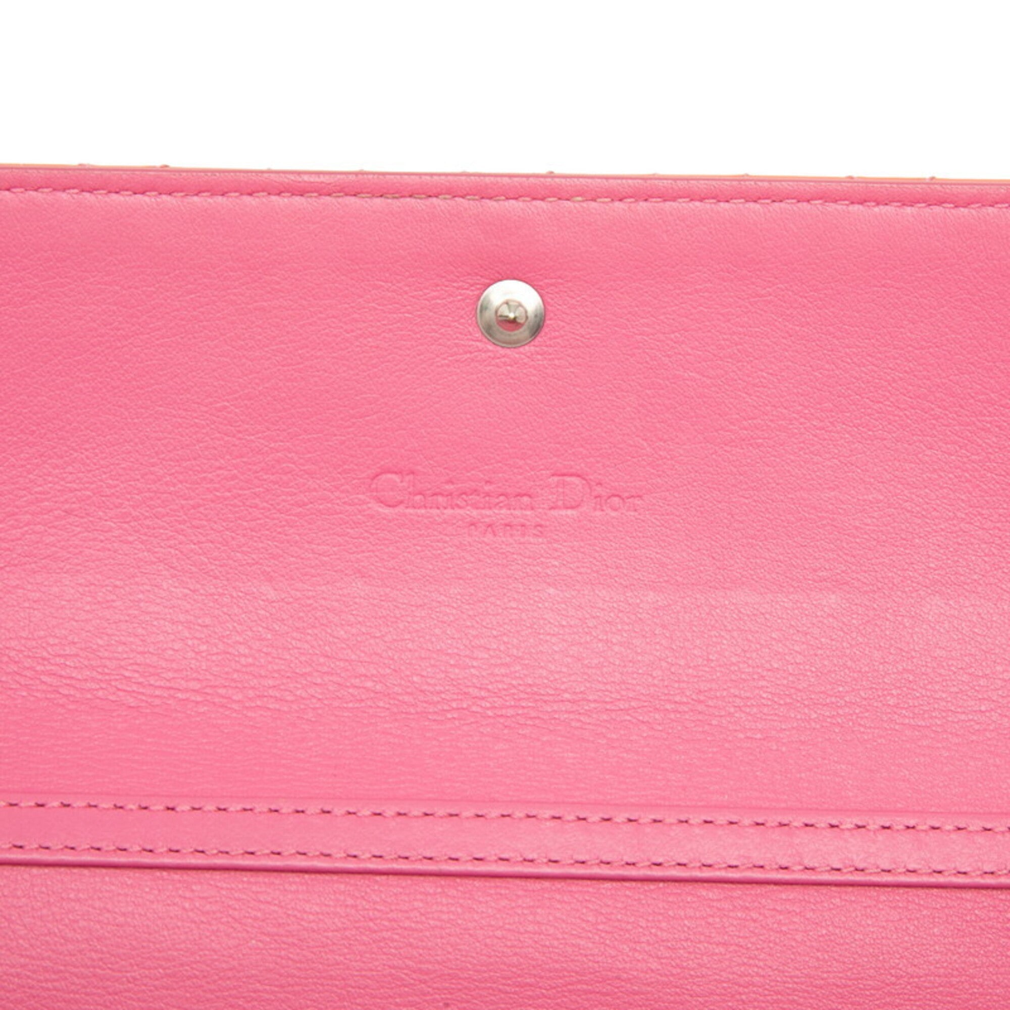 Christian Dior Pink Patent Leather Long Wallet (Bi-Fold) (Pre-Owned)