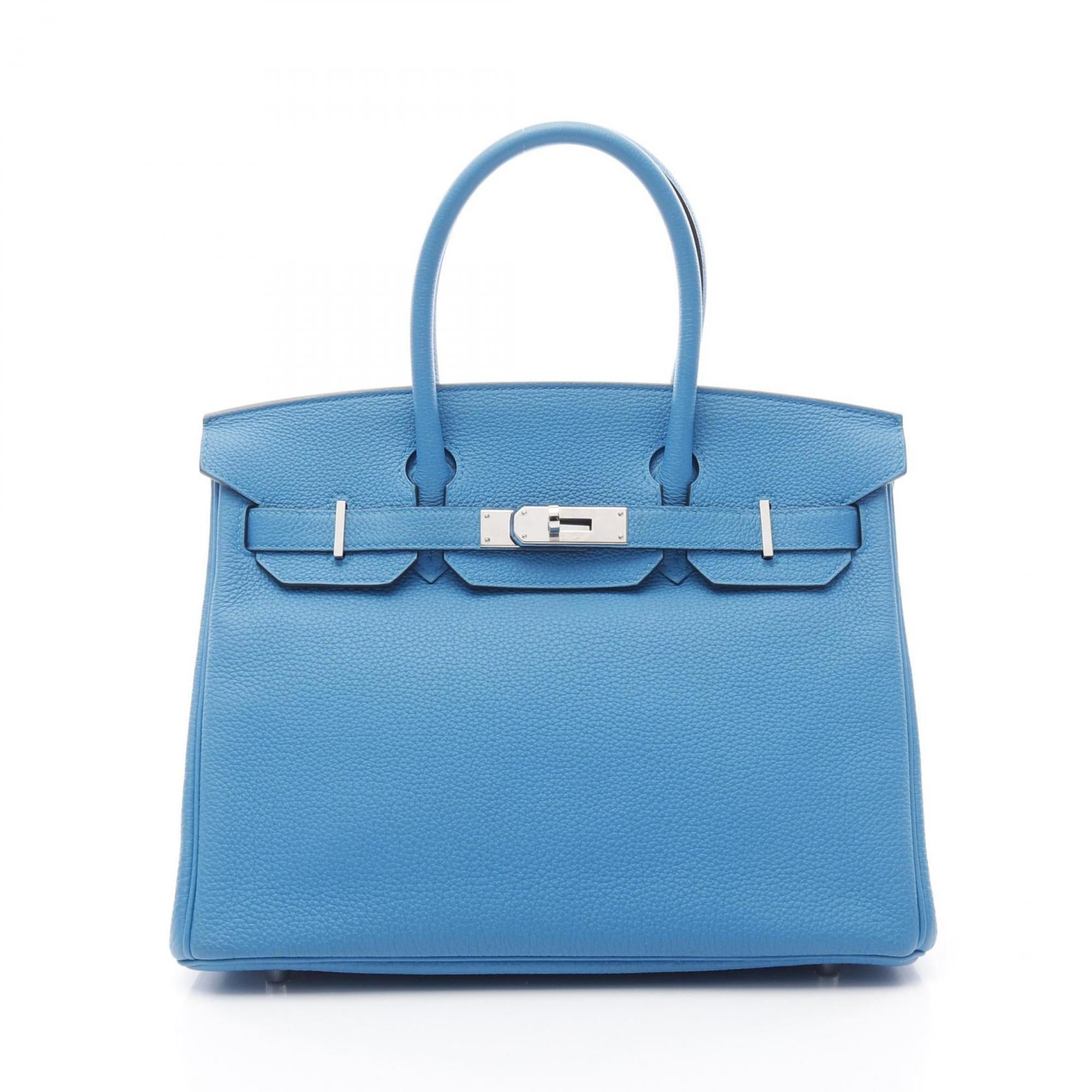 Hermes Birkin Blue Green Togo Leather Leather Handbag (Pre-Owned)