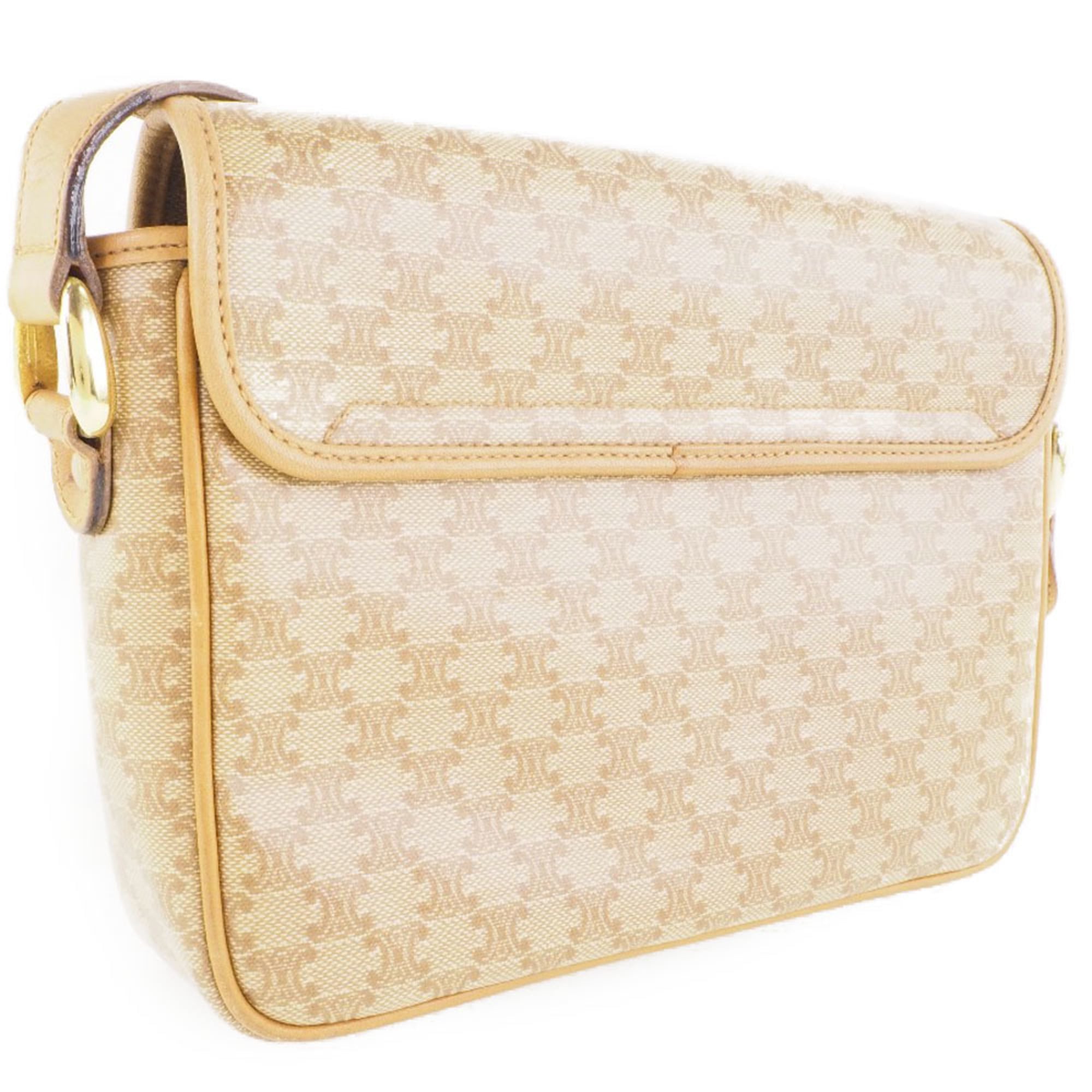 Celine Macadam Beige Pvc Shoulder Bag (Pre-Owned)