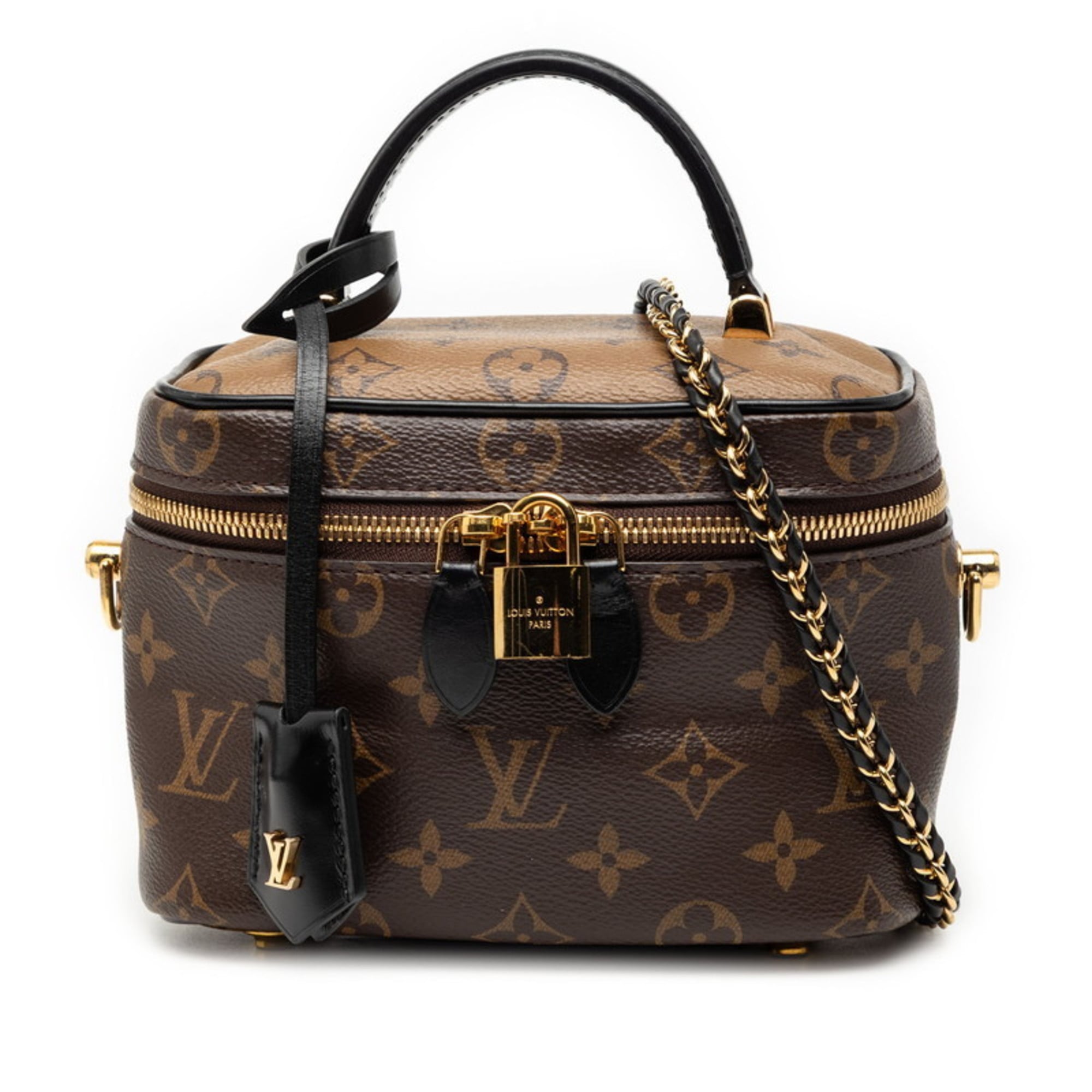 Louis Vuitton Black Brown Pvc Leather Shoulder Bag Vanity Bag (Pre-Owned)