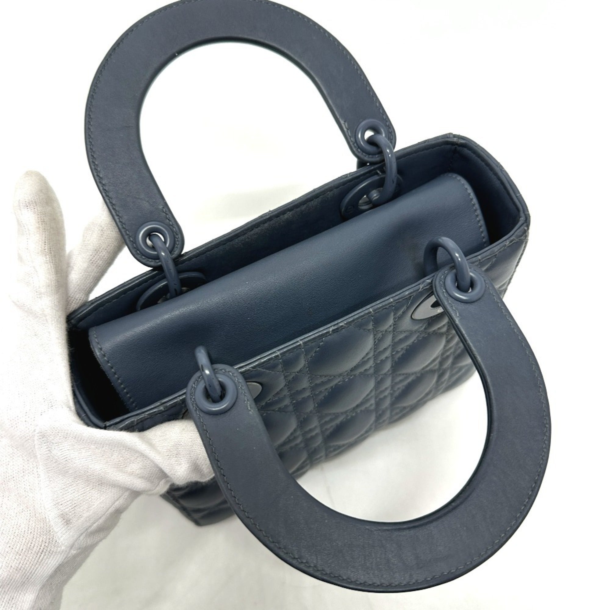 Christian Dior Blue Leather Handbag Shoulder Bag (Pre-Owned)