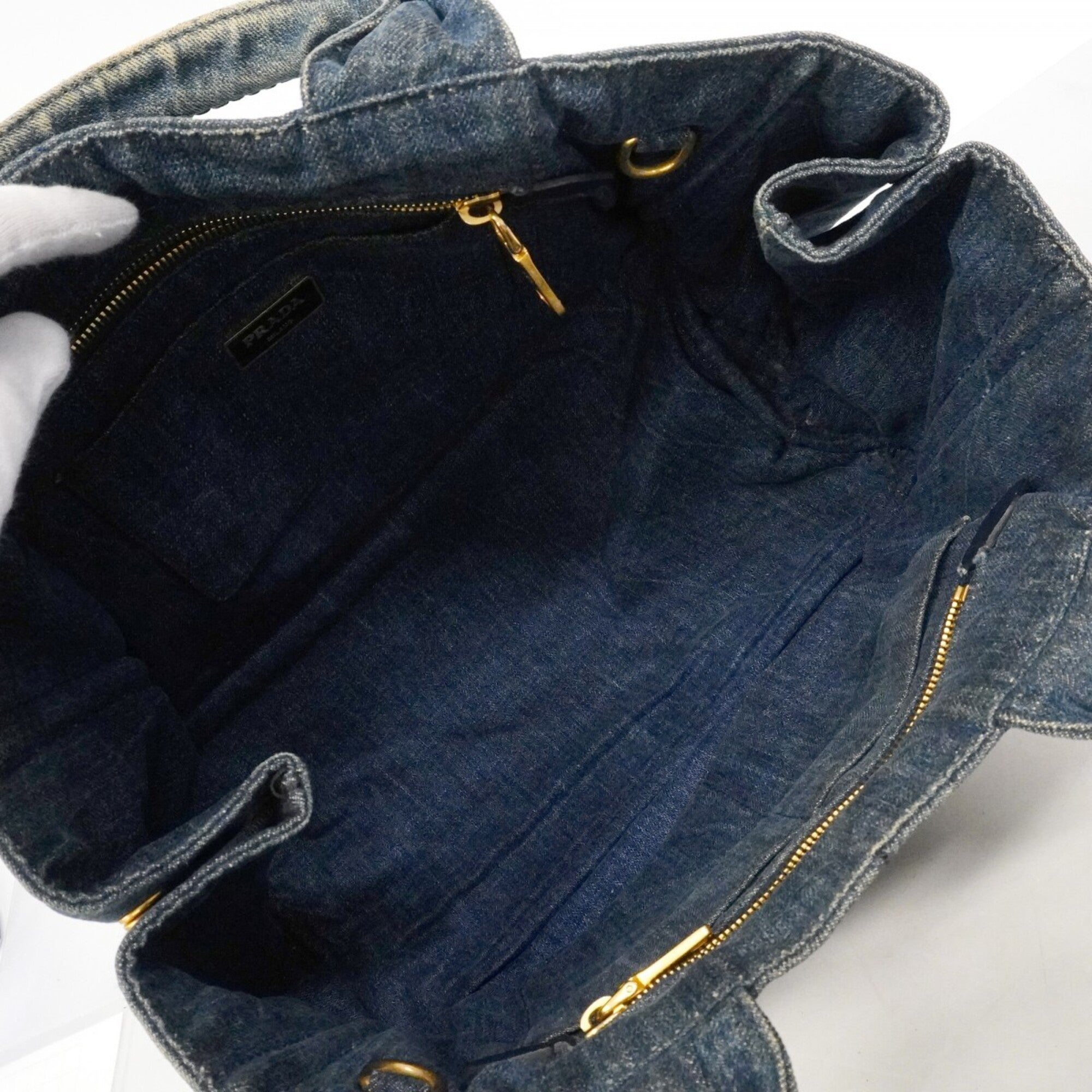 Prada Navy Denim Tote Bag (Pre-Owned)