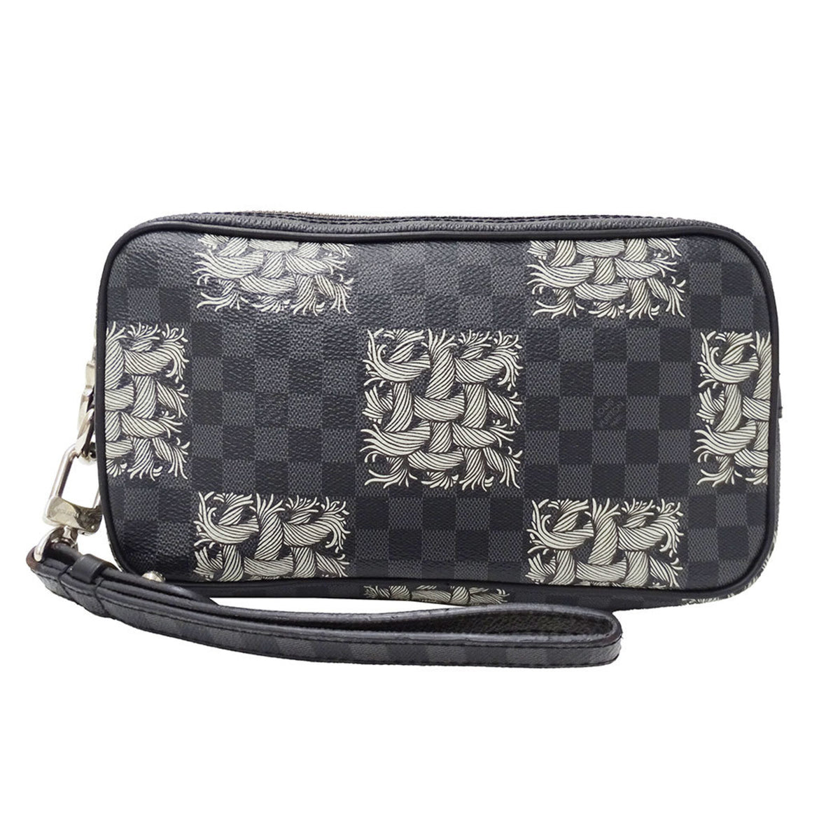 Louis Vuitton Black Galle Damier Graphite Clutch Bag Handbag (Pre-Owned)