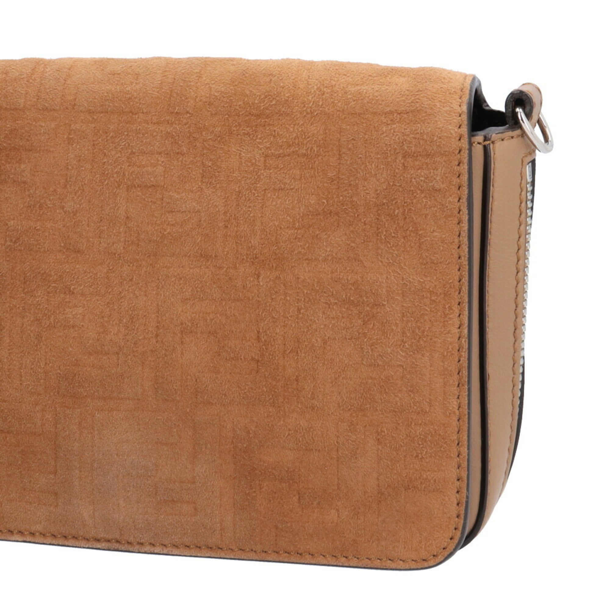 Fendi Brown Suede Leather Shoulder Bag (Pre-Owned)