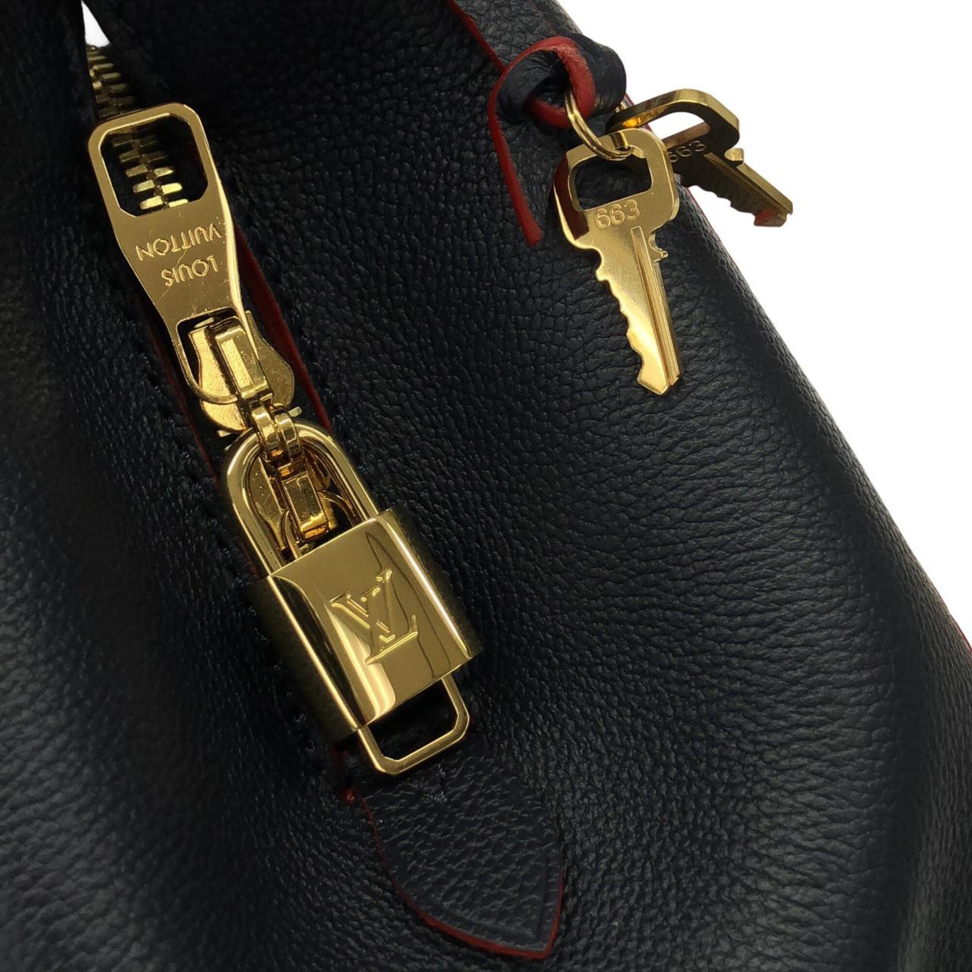 Louis Vuitton Marine Rouge Leather Handbag (Pre-Owned)