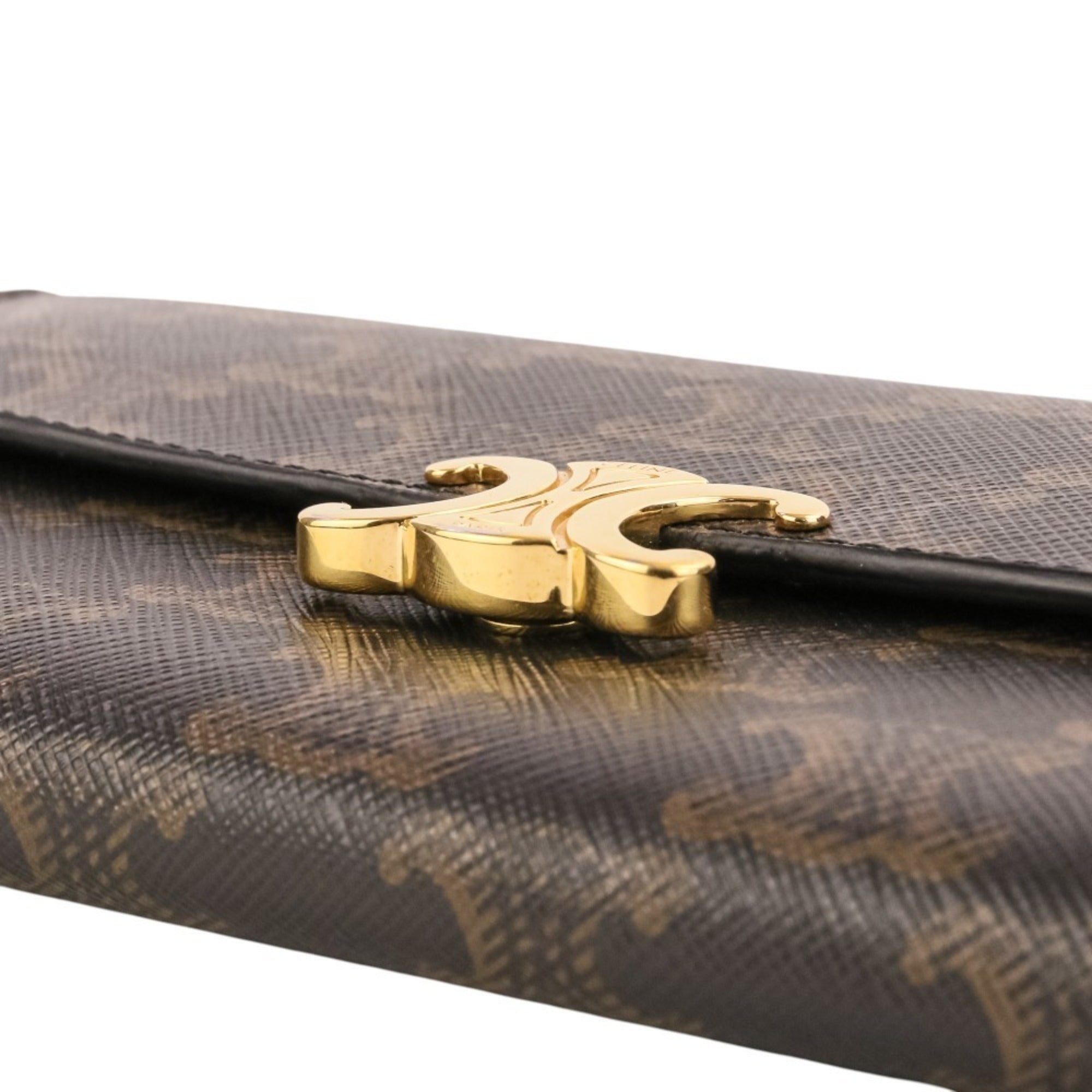 Celine Brown Pvc Long Wallet (Bi-Fold) (Pre-Owned)