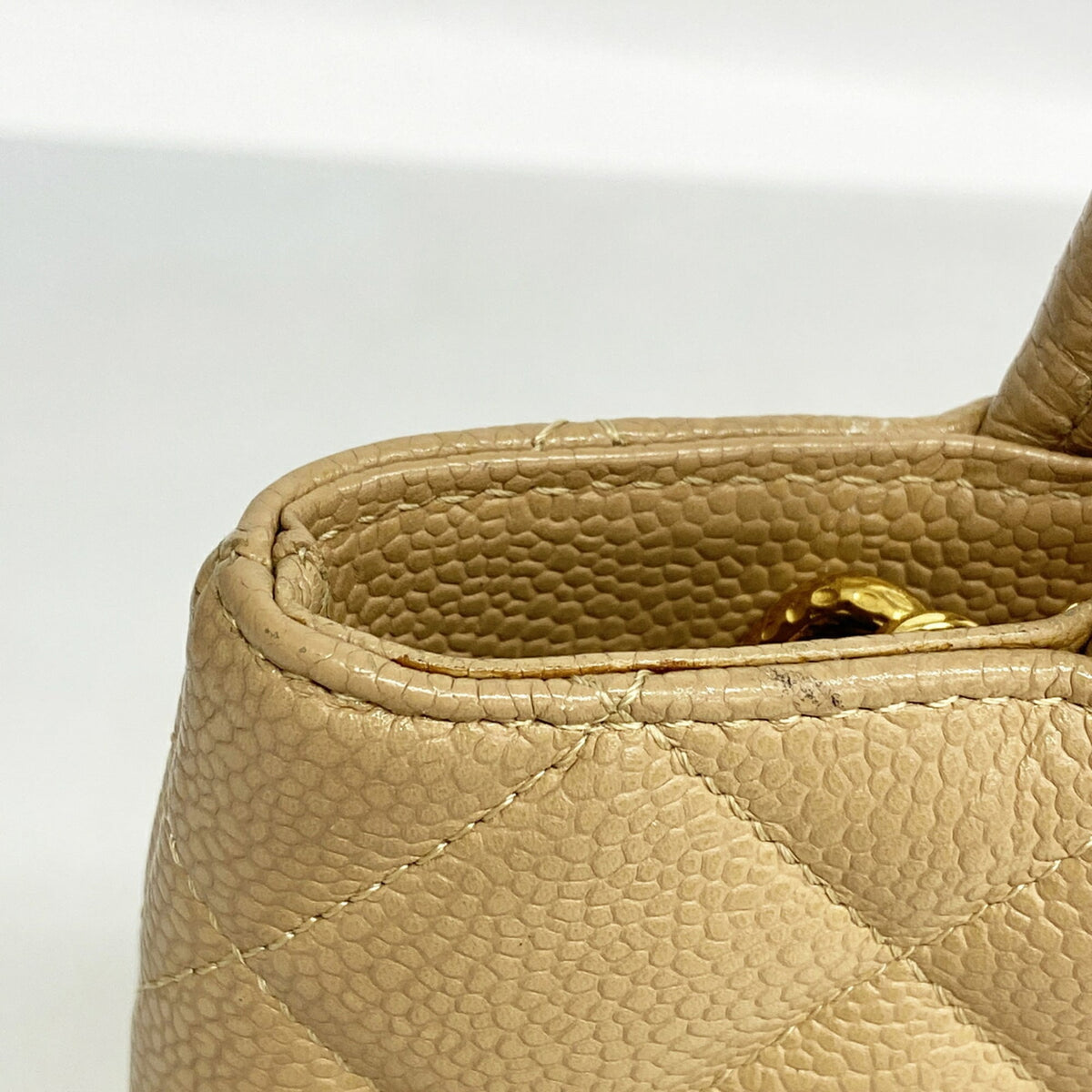 Chanel Beige Grained Calfskin Tote Bag (Pre-Owned)