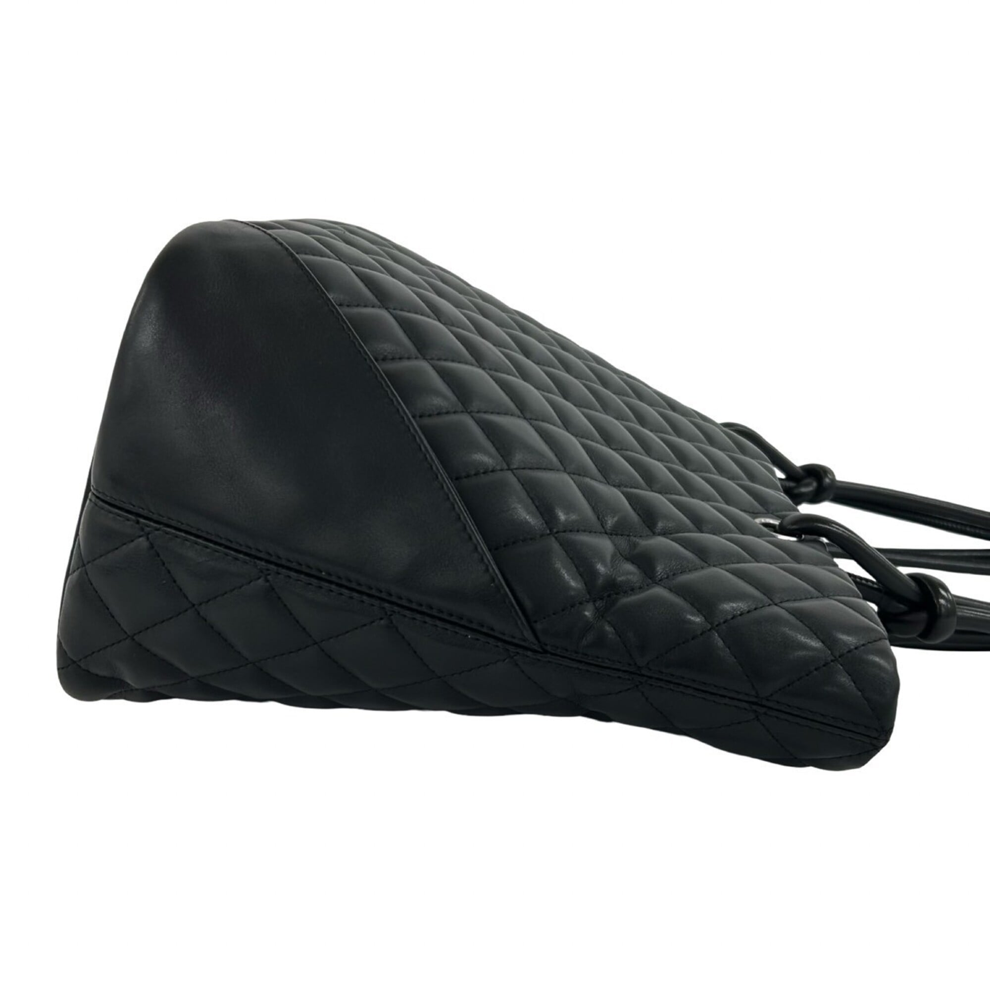 Chanel Black Leather Handbag Tote Bag (Pre-Owned)
