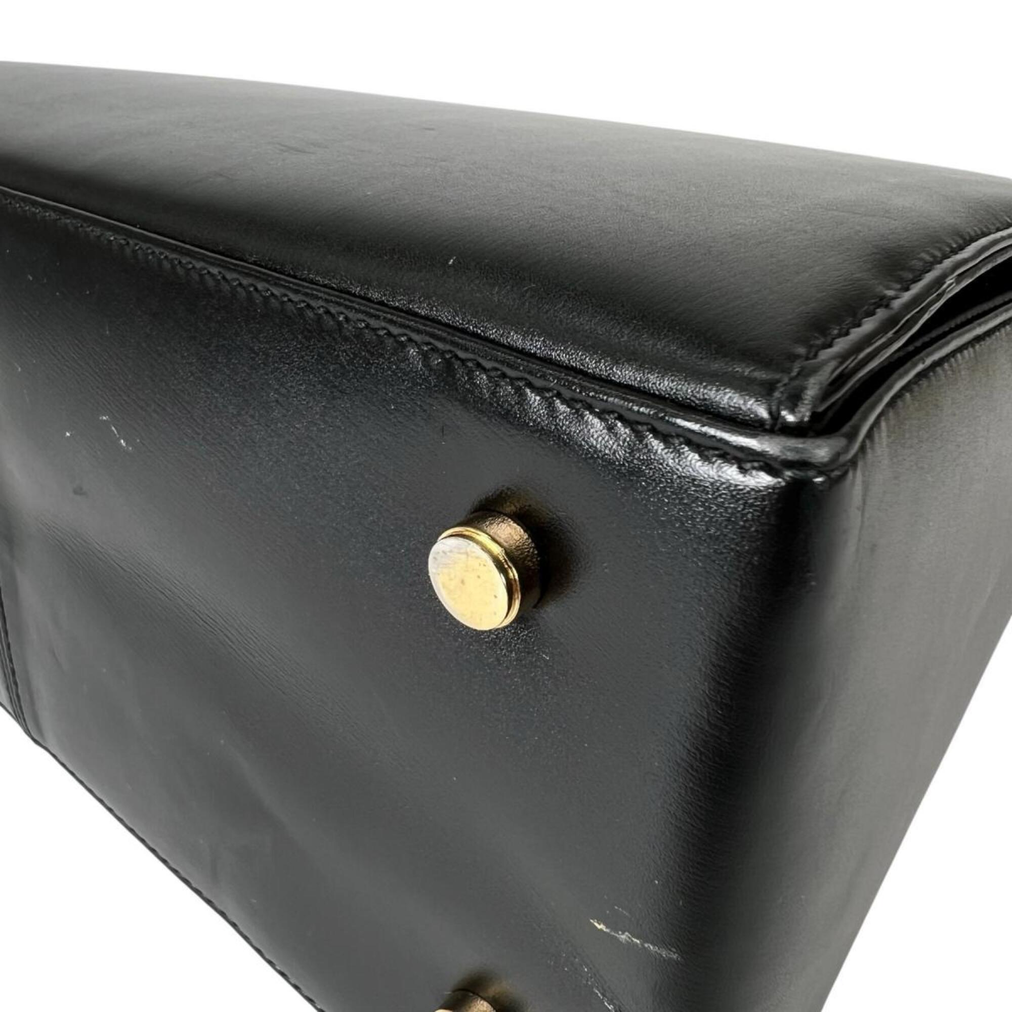 Salvatore Ferragamo Black Leather Handbag (Pre-Owned)
