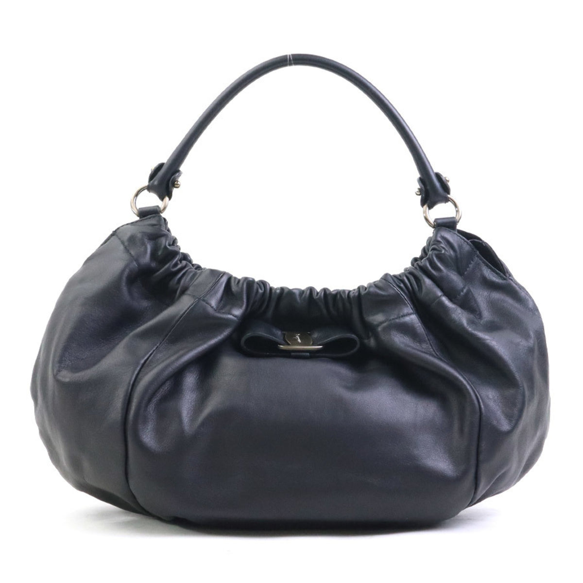 Salvatore Ferragamo Black Leather Shoulder Bag (Pre-Owned)