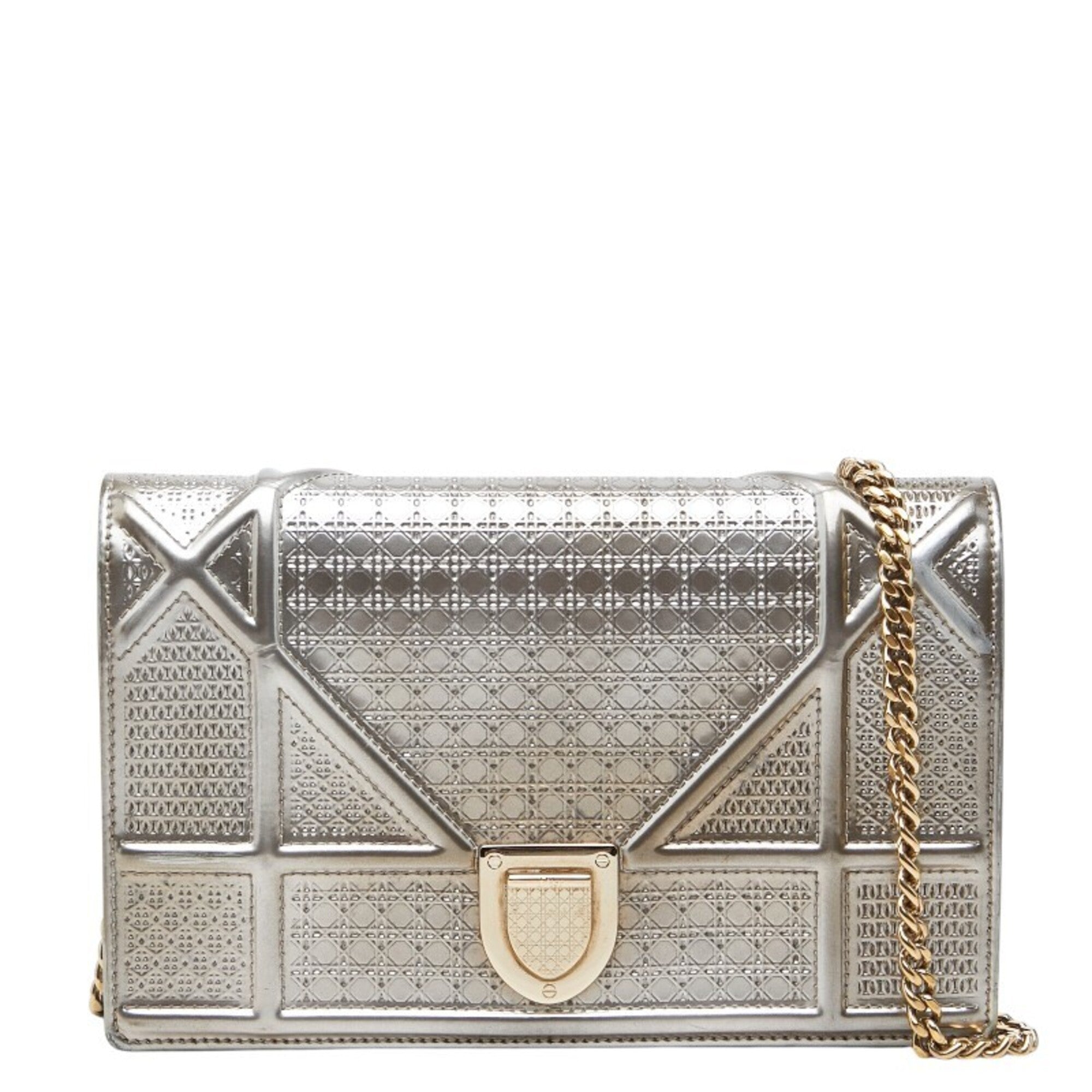 Christian Dior Silver Patent Leather Shoulder Bag (Pre-Owned)
