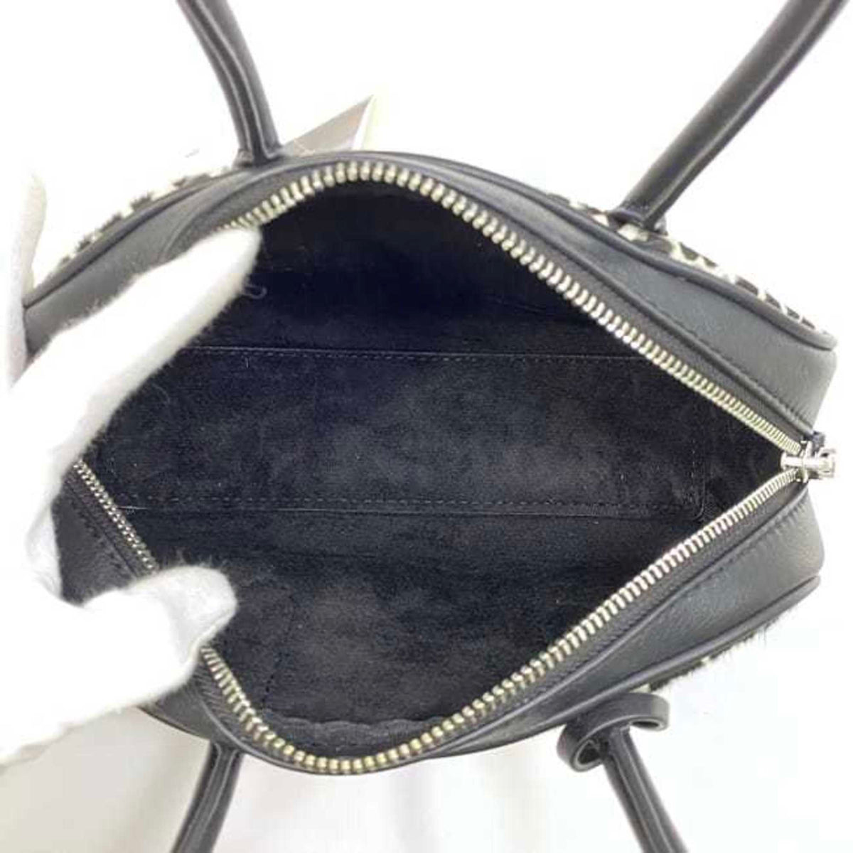 Michael Kors Black Gray White Leather Leather Handbag (Pre-Owned)