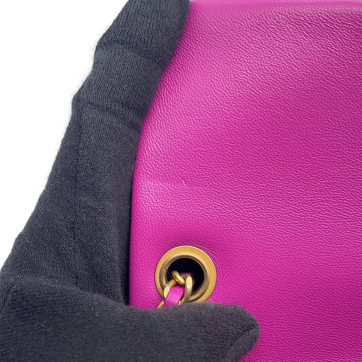 Chanel Purple Leather Handbag Shoulder Bag (Pre-Owned)