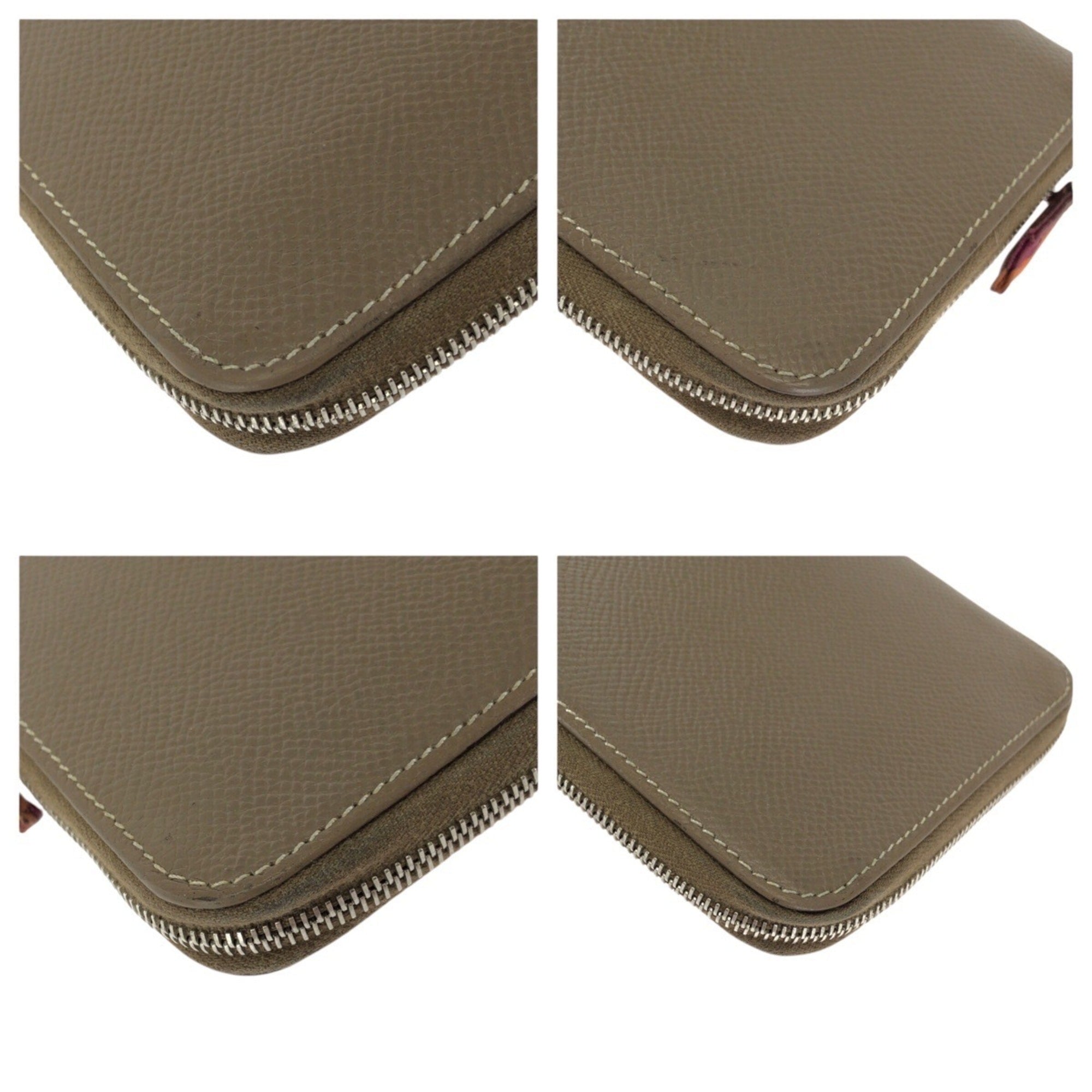 Hermes Beige Etoupe Gray Epsom Leather Long Wallet (Bi-Fold) (Pre-Owned)