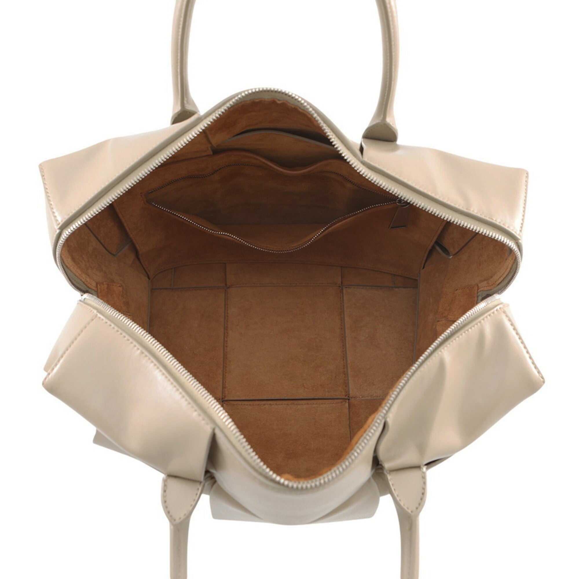 Bottega Veneta Grayish Leather Handbag Shoulder Bag (Pre-Owned)