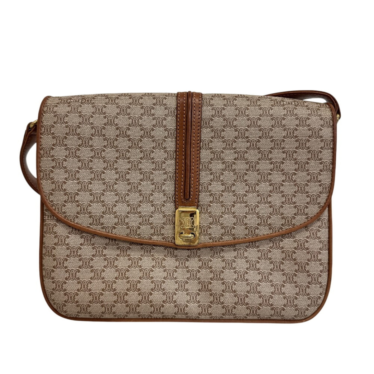 Celine Beige Brown Pvc Pochette Shoulder Bag (Pre-Owned)