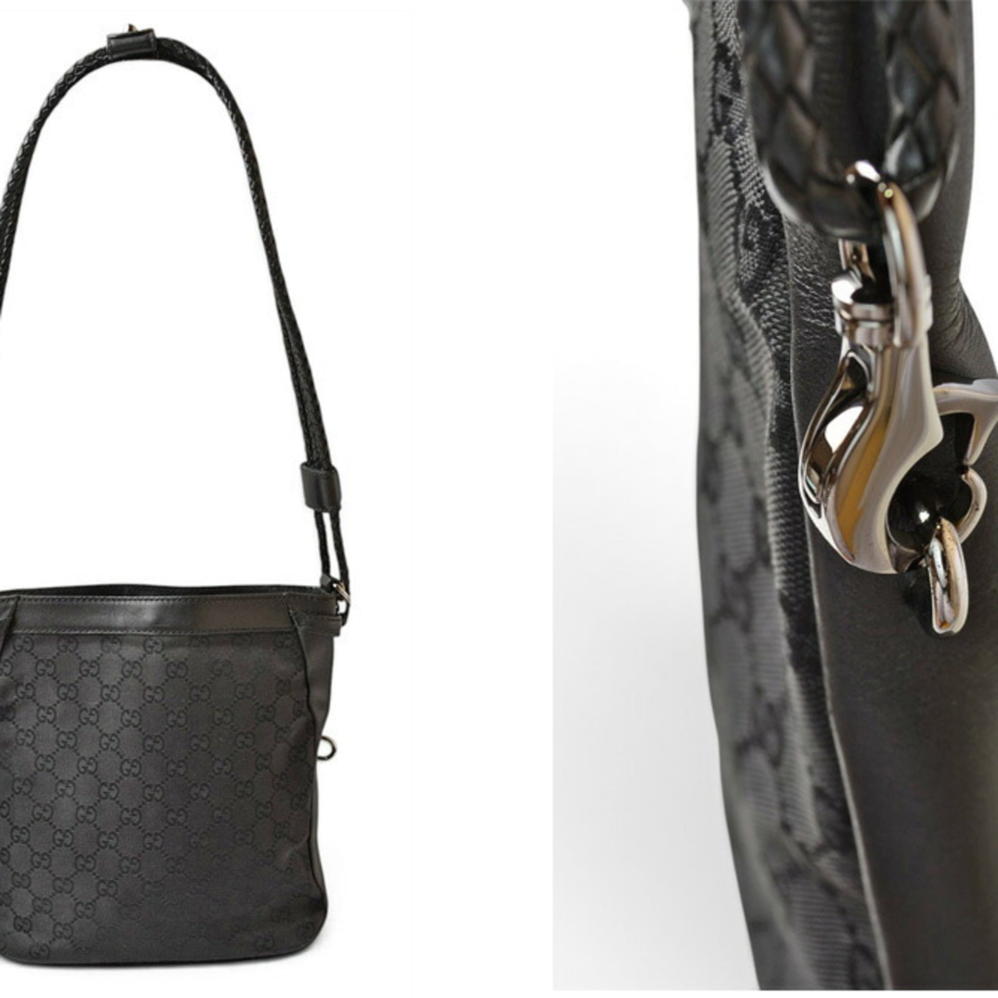 Gucci Black Gg Canvas Shoulder Bag (Pre-Owned)