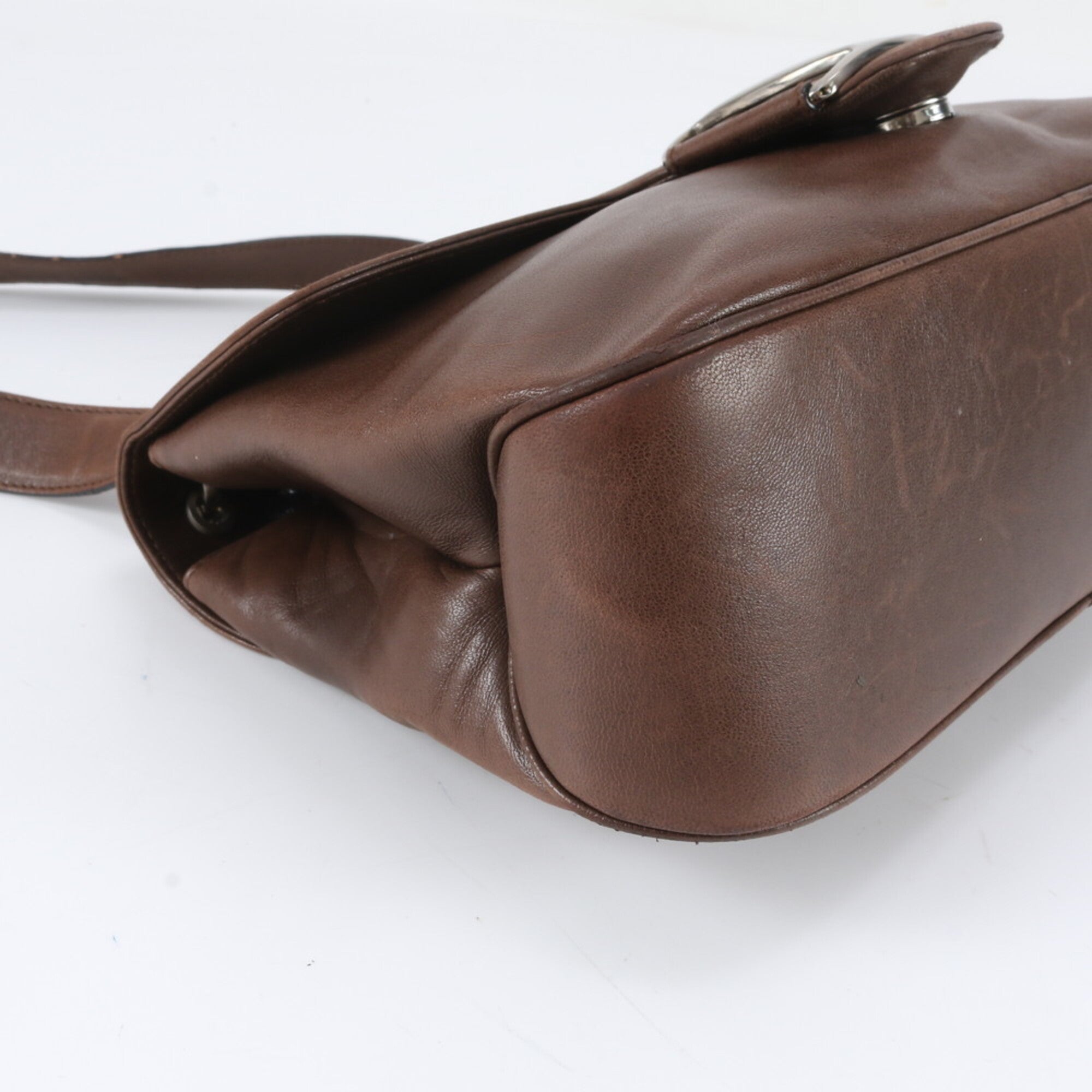 Salvatore Ferragamo Brown Leather Shoulder Bag (Pre-Owned)