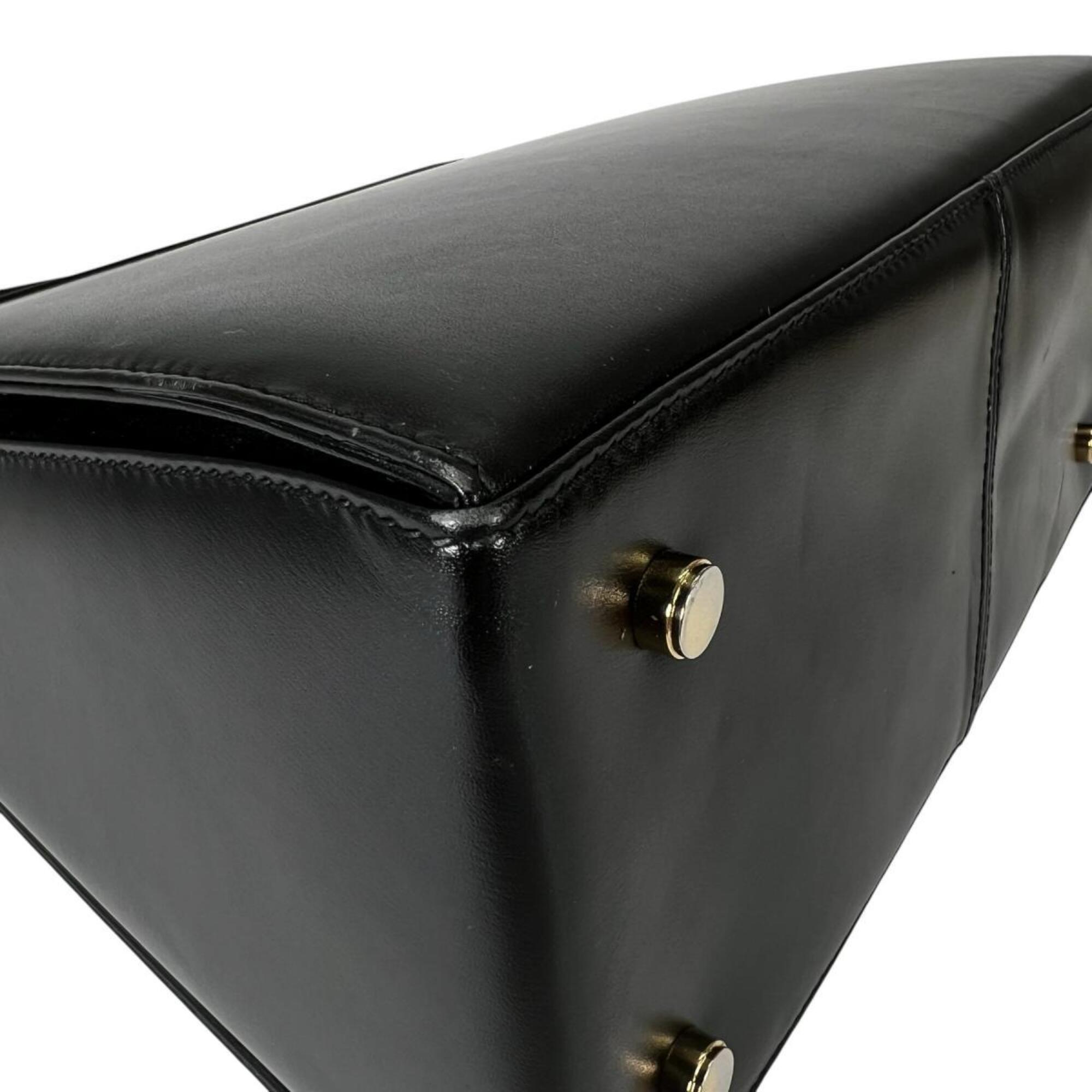 Salvatore Ferragamo Black Leather Handbag (Pre-Owned)