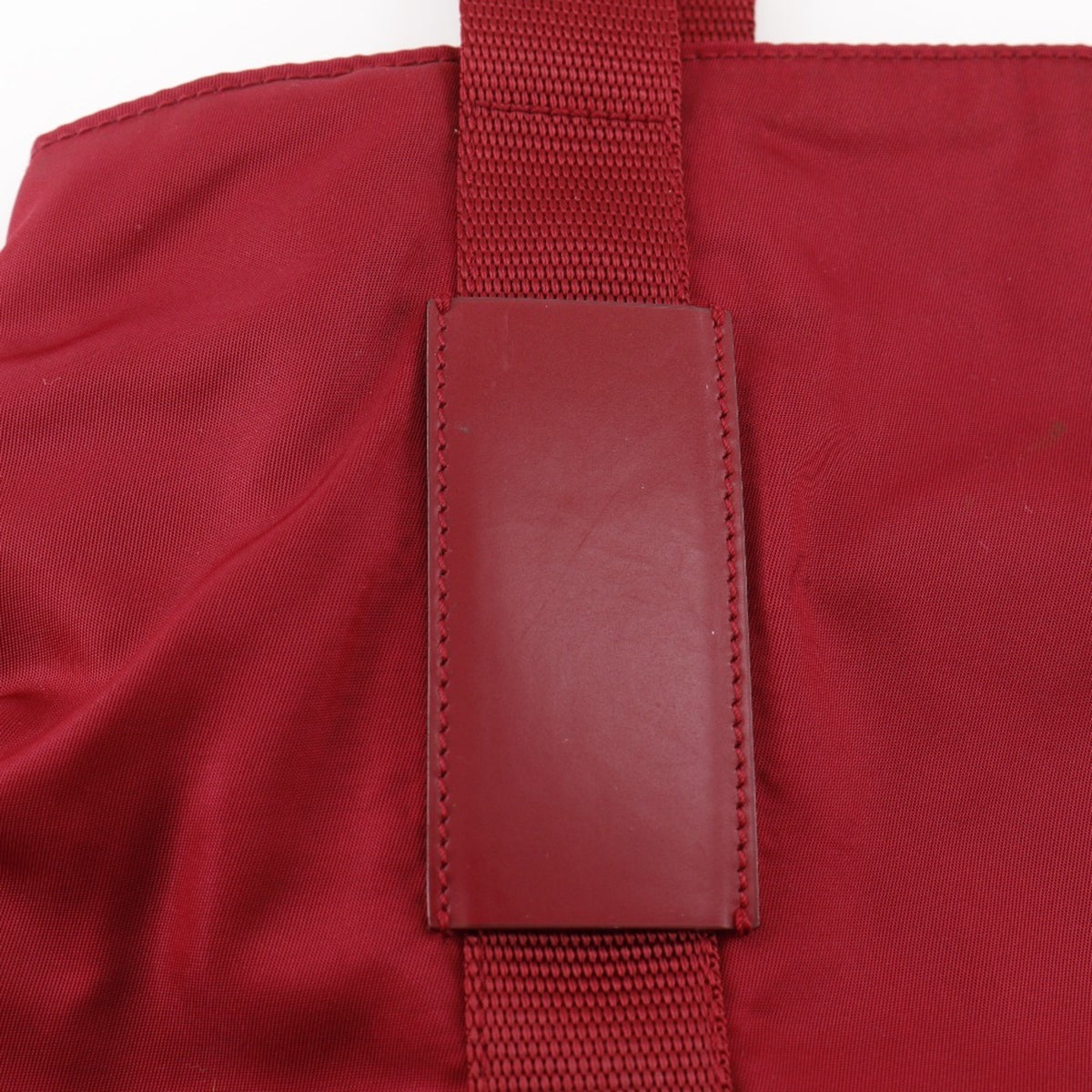 Prada Red Color Nylon Tote Bag (Pre-Owned)