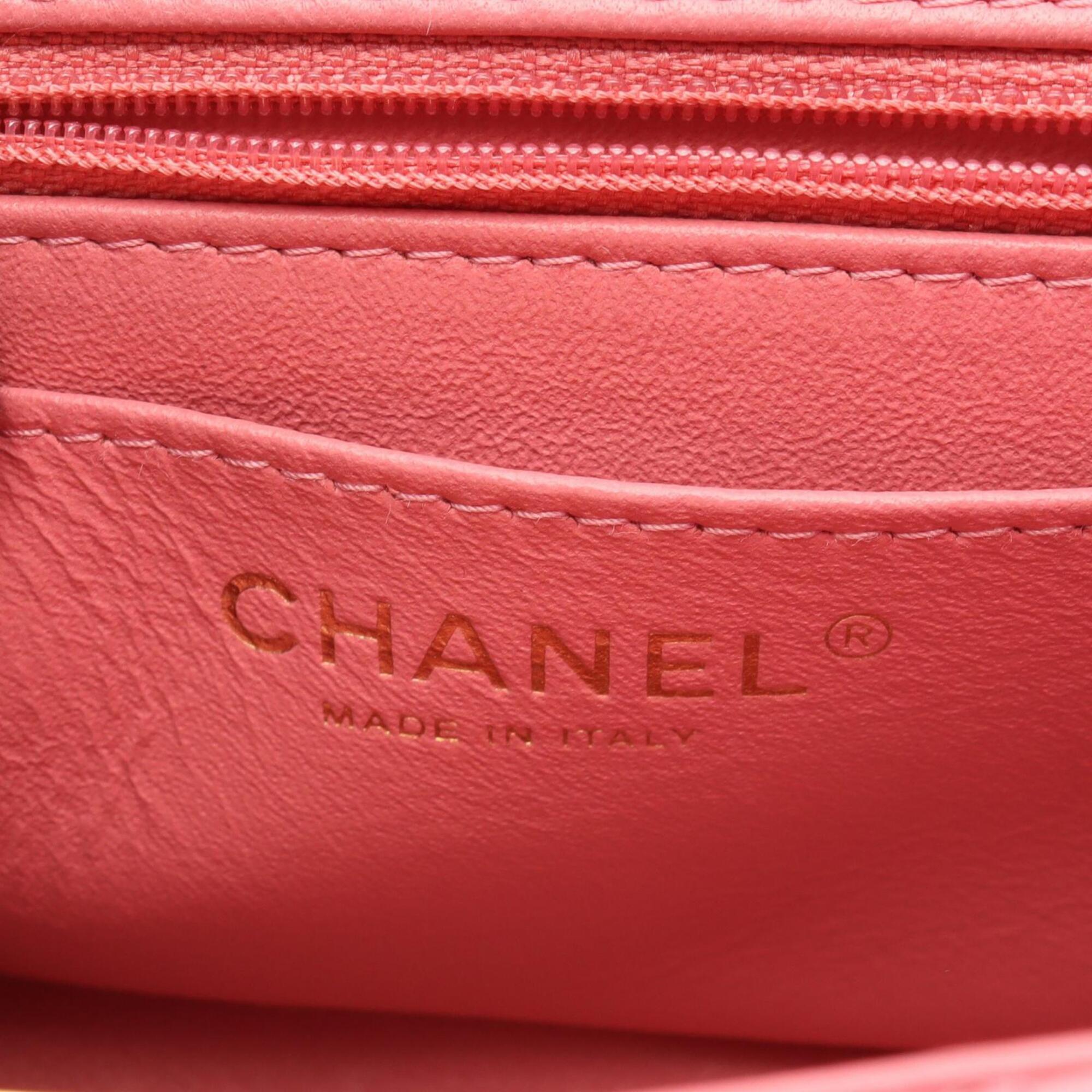 Chanel Pink Leather Handbag Shoulder Bag (Pre-Owned)