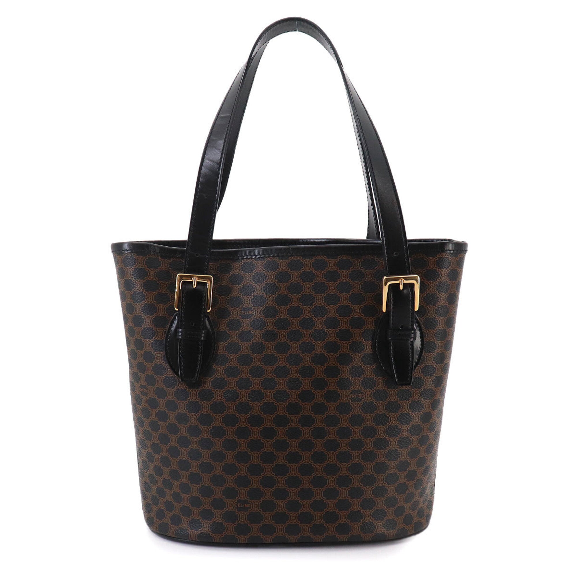 Celine Black Brown Leather Pvc Handbag Tote Bag (Pre-Owned)