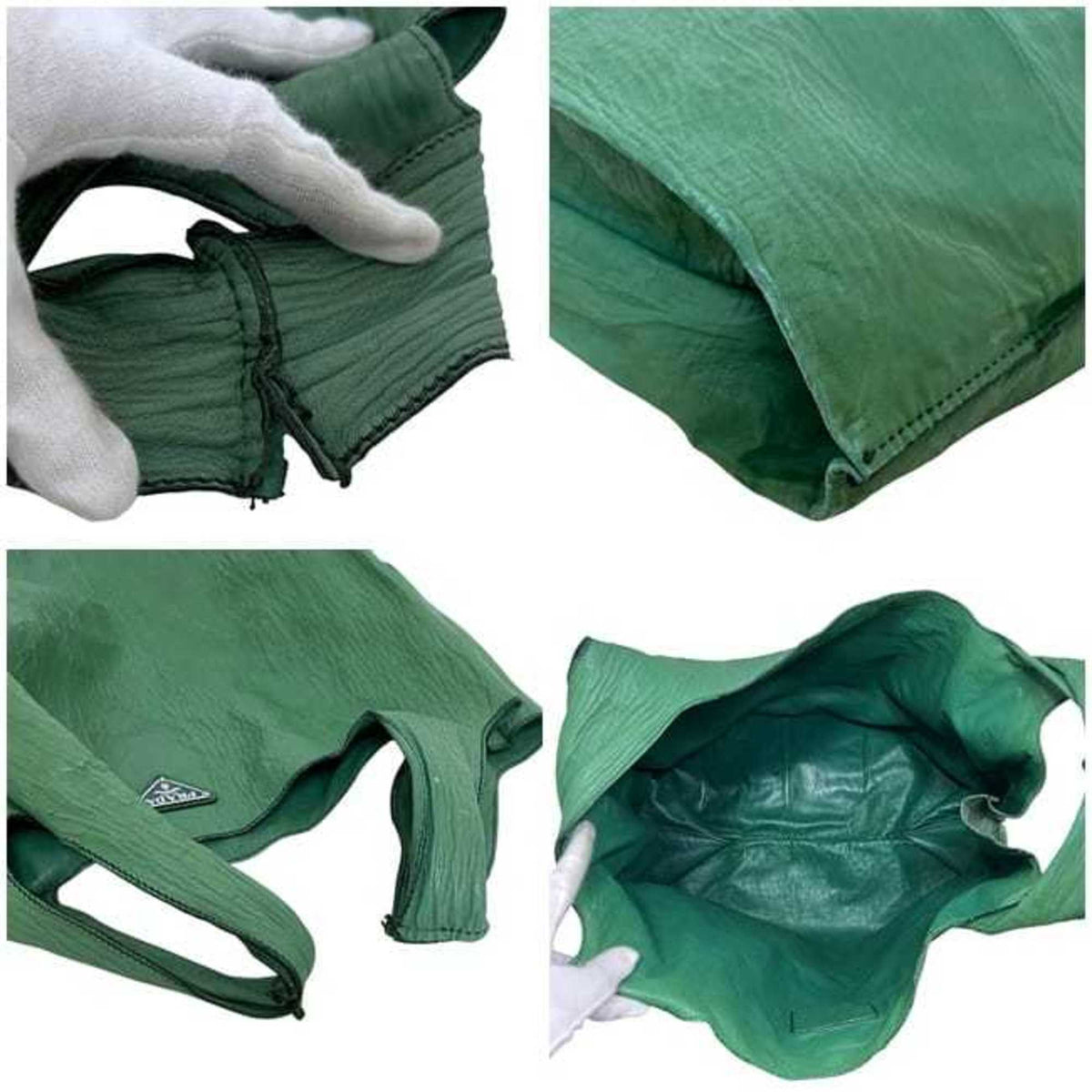 Prada Green Leather Eco-Bag Tote Bag (Pre-Owned)