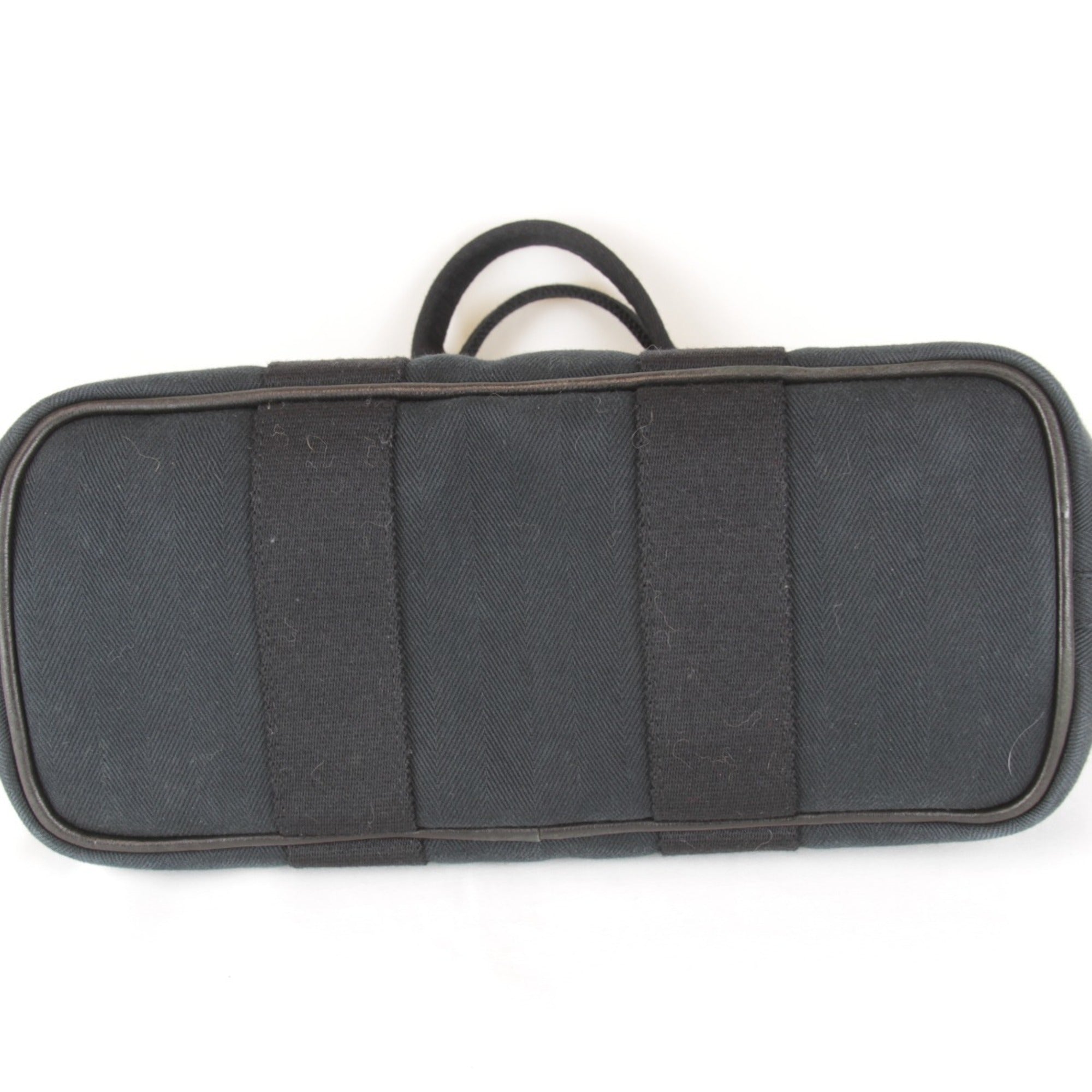 Hermes Black White Toile Chevron Handbag Pouch (Pre-Owned)