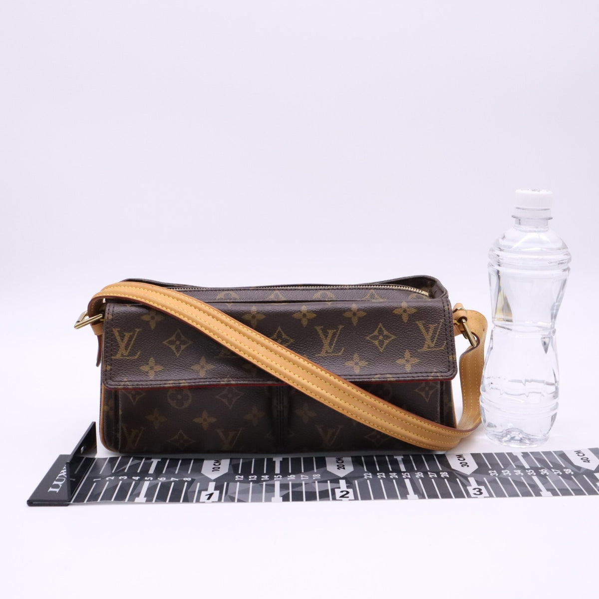 Louis Vuitton Monogram Beige Brown Coated Canvas Leather Handbag (Pre-Owned)