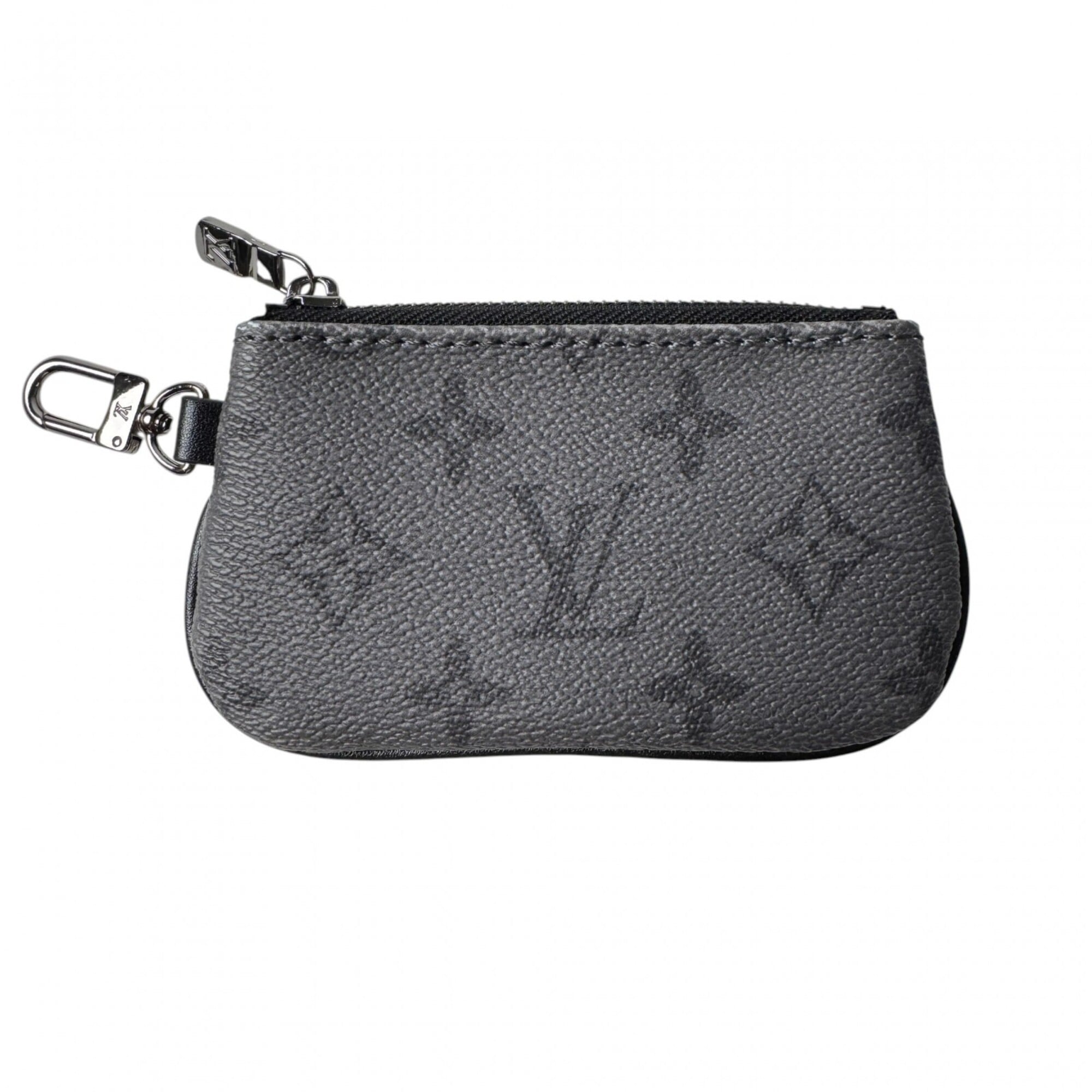 Louis Vuitton Black Gray Leather Coin Purse/Coin Case (Pre-Owned)
