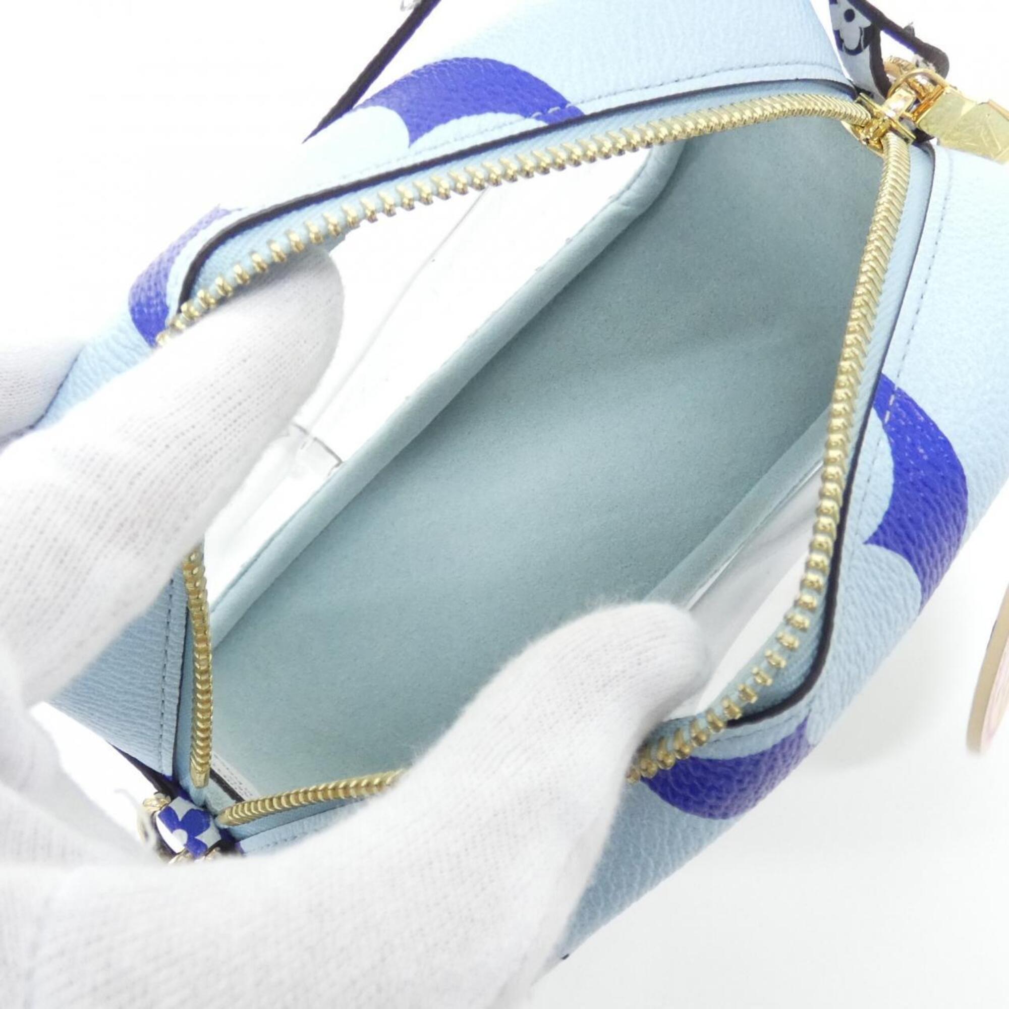 Louis Vuitton Blue Coated Canvas Handbag Pouch (Pre-Owned)