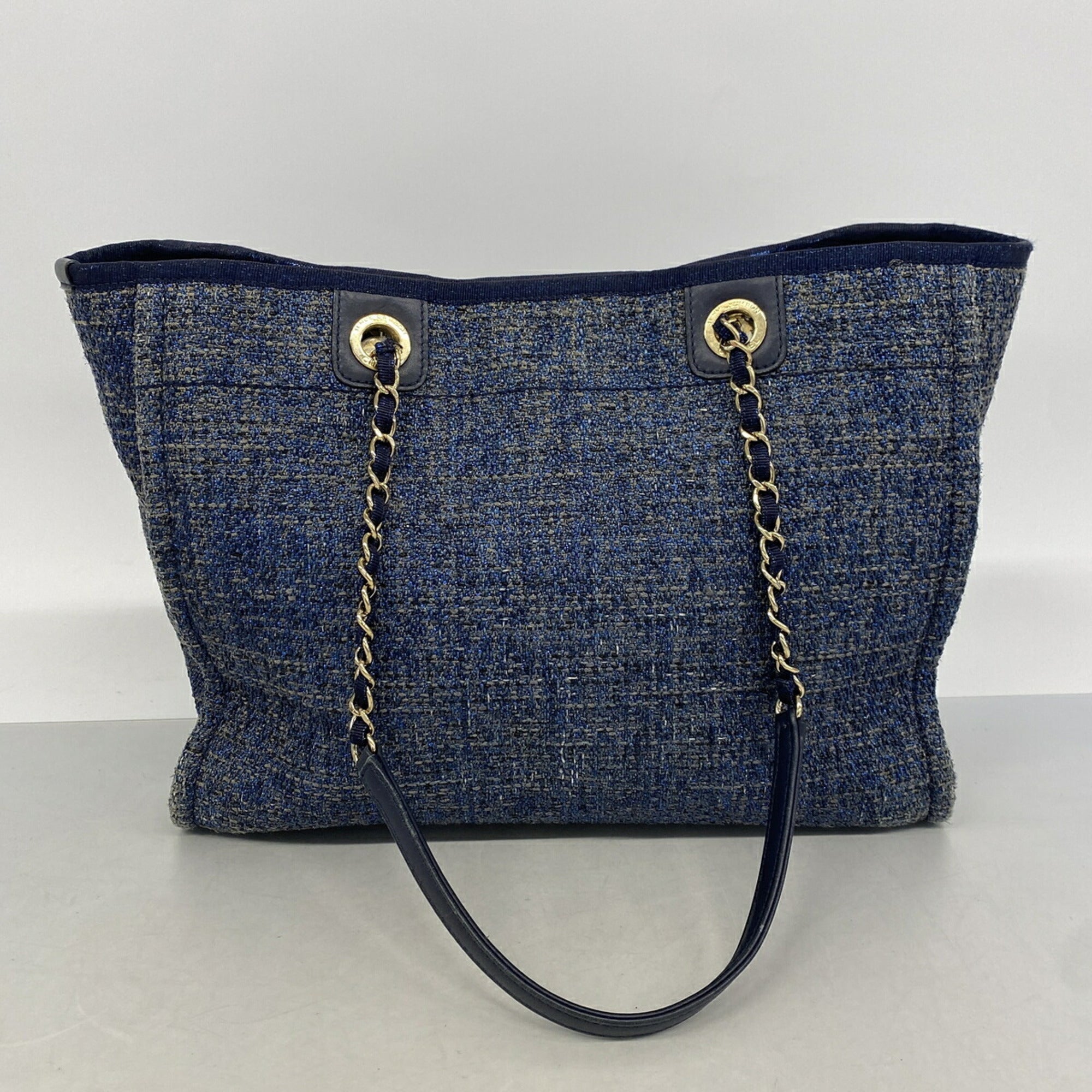 Chanel Blue Tweed Tote Bag (Pre-Owned)