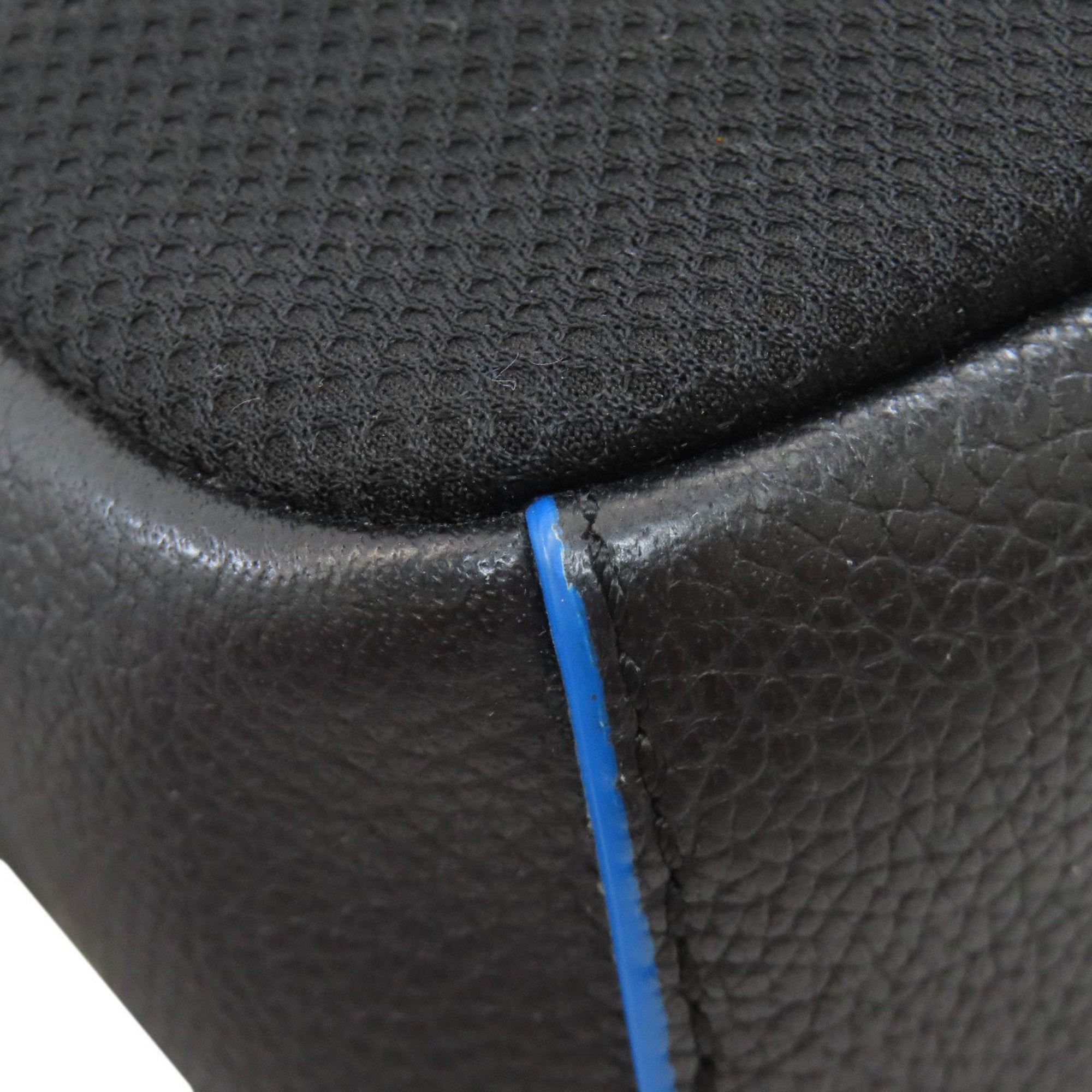 Michael Kors Black Blue Leather Nylon Shoulder Bag (Pre-Owned)