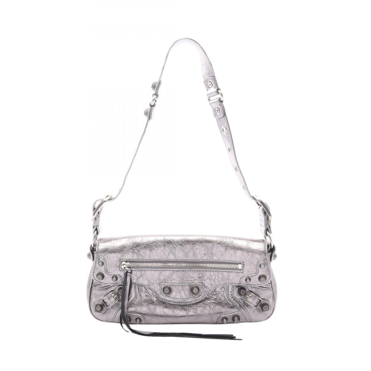 Balenciaga Silver Leather Handbag Shoulder Bag (Pre-Owned)