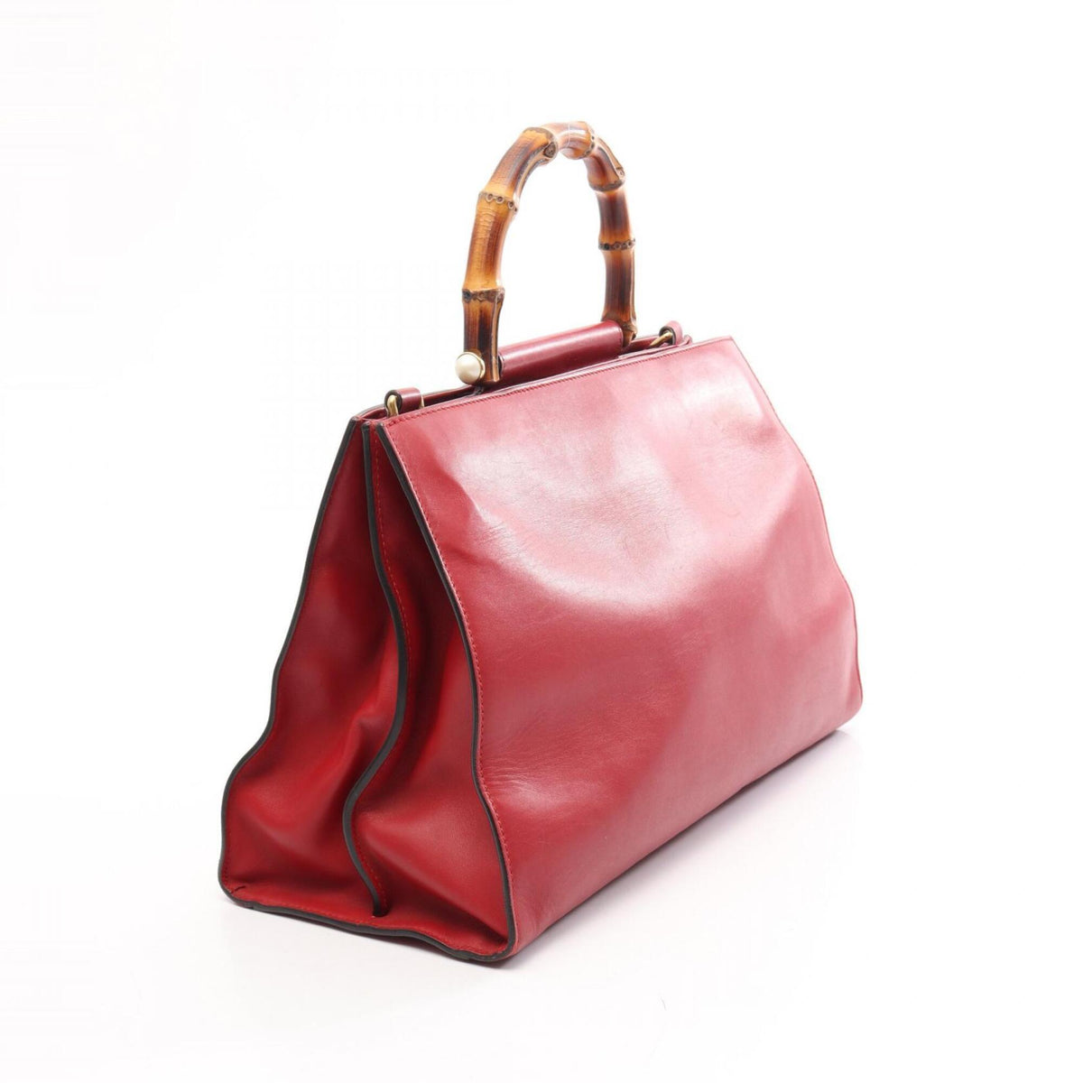 Gucci Red Color Leather Handbag (Pre-Owned)
