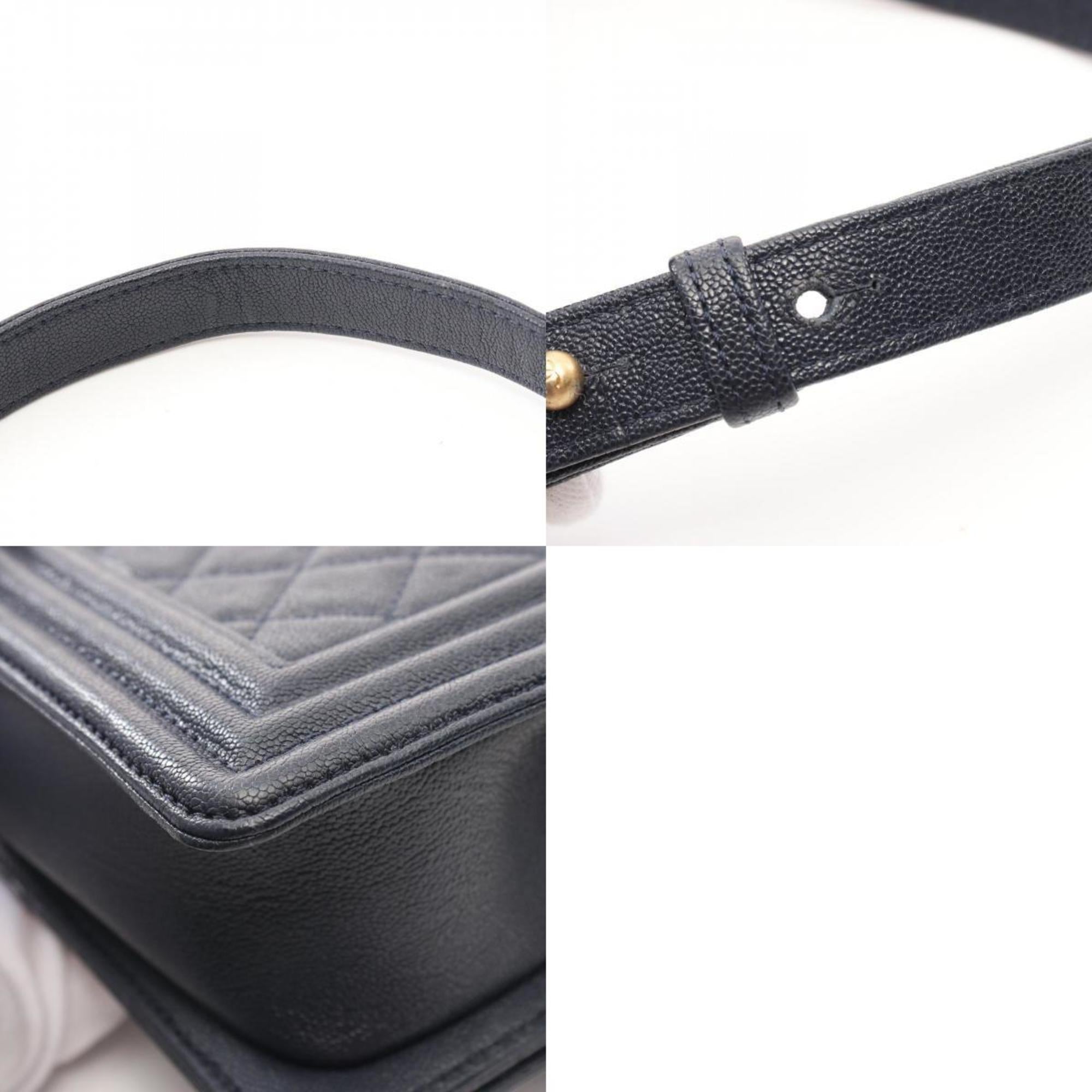 Chanel Navy Leather Shoulder Bag (Pre-Owned)