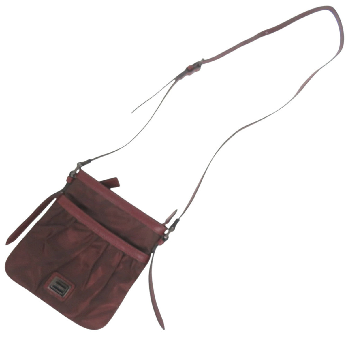 Burberry Bordeaux Nylon Leather Shoulder Bag (Pre-Owned)